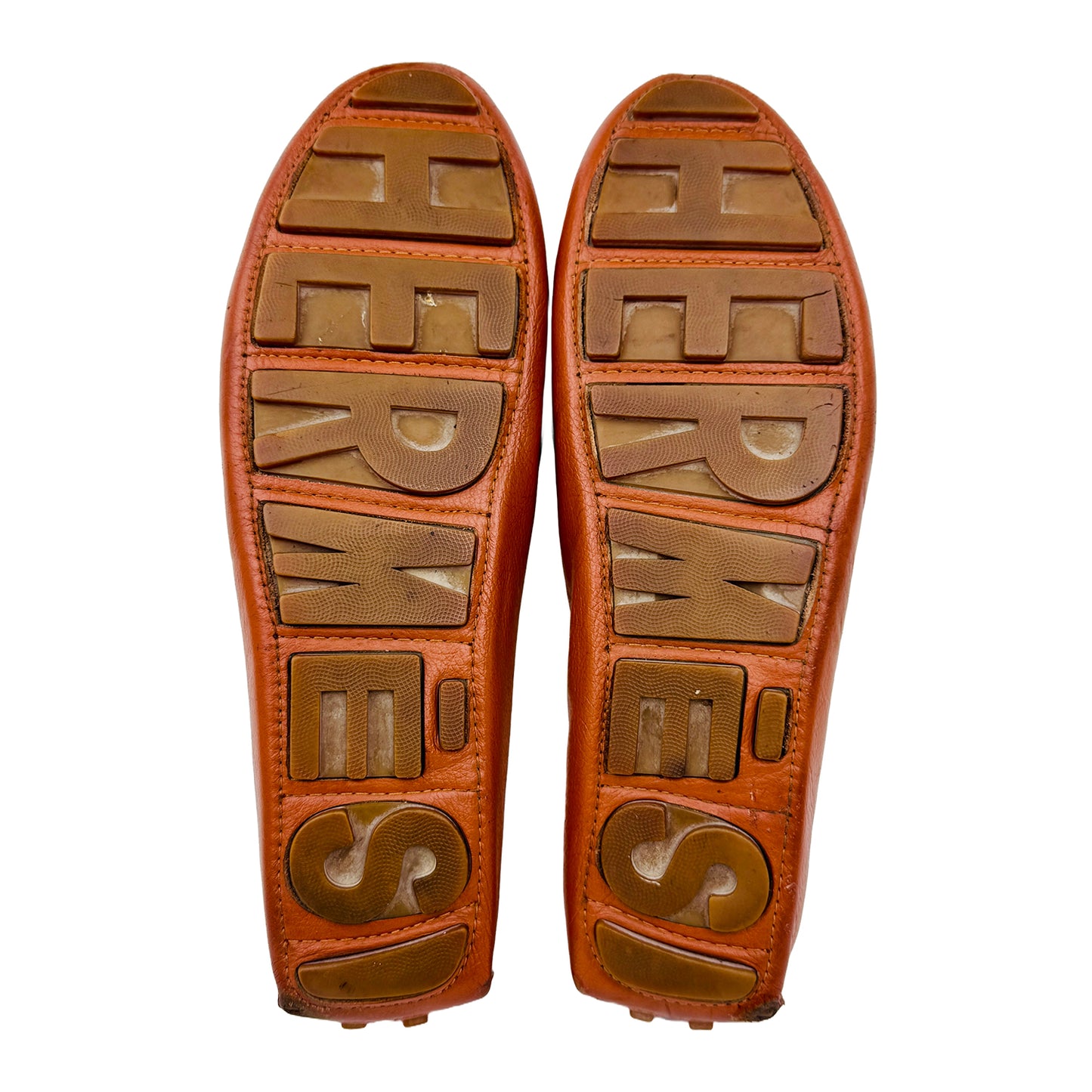 Hermes Men's Mustard Leather Loafers (Size 42.5)