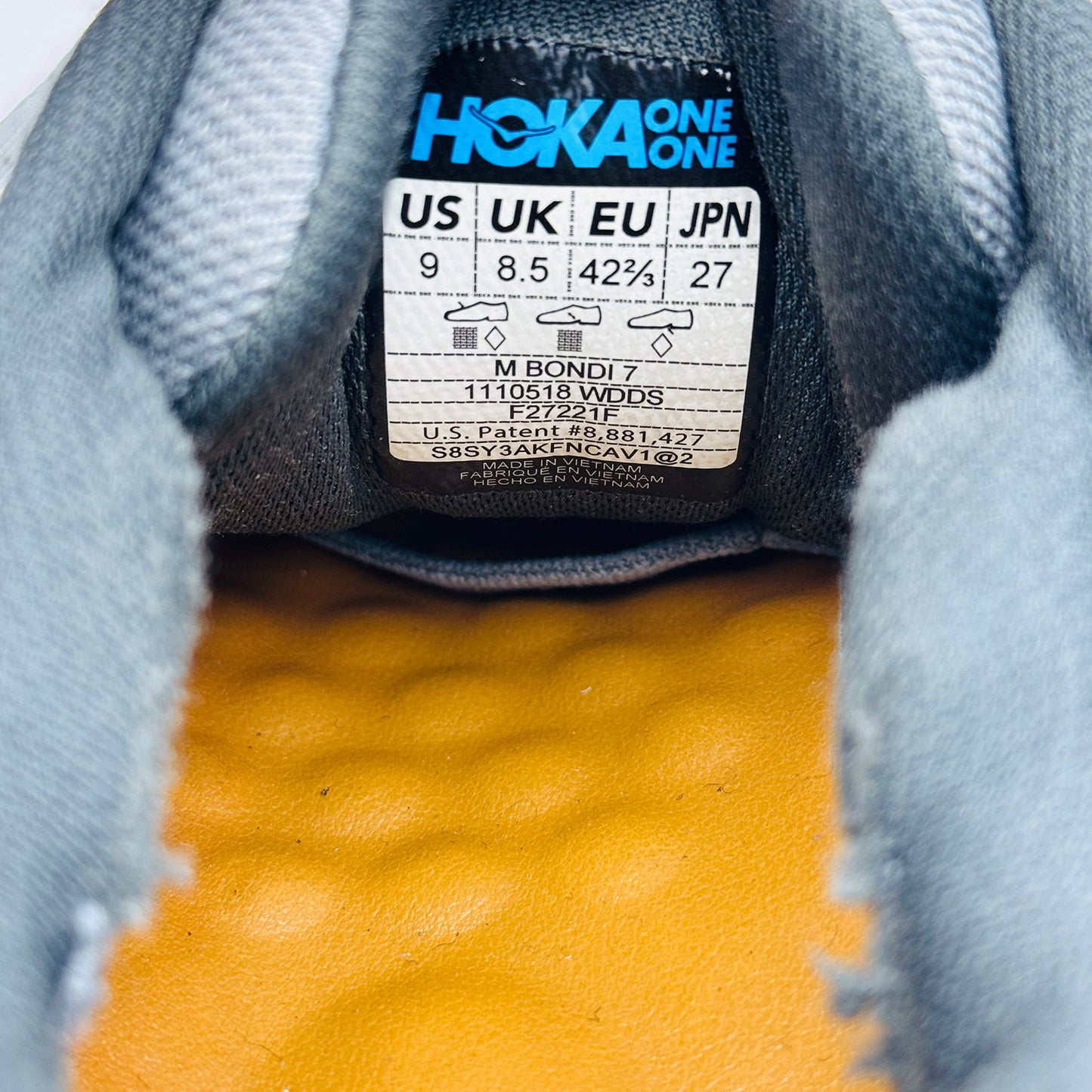 Hoka Men's Bondi 7 Running Shoes (Size 42.5) - 1110518 WDDS