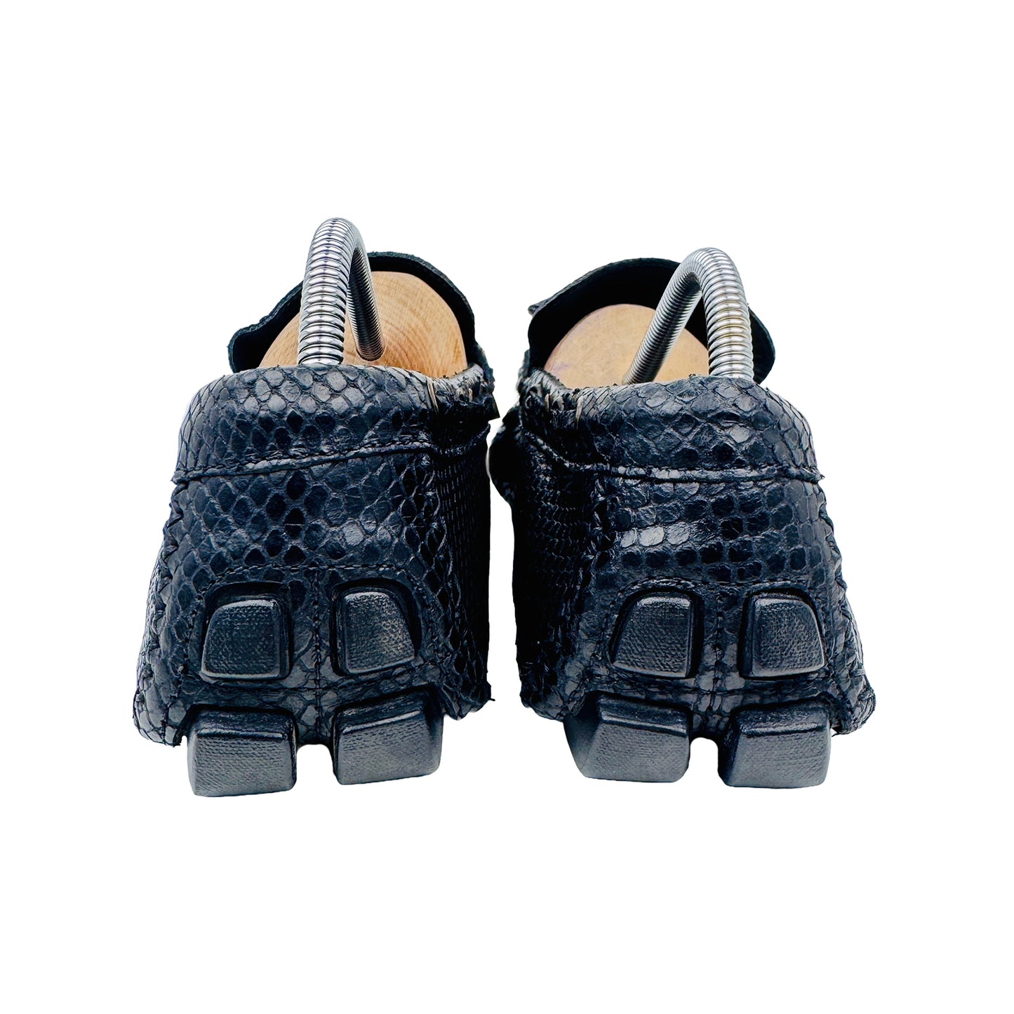 Just Cavalli Snake Effect Black Loafers (Size 45)