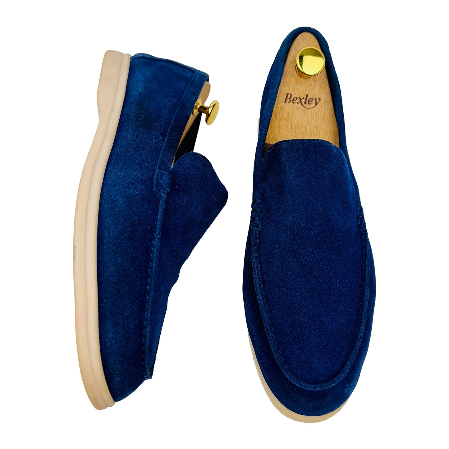 Loro Piana Summer Walk Blue Loafers (Size 43.5/44)