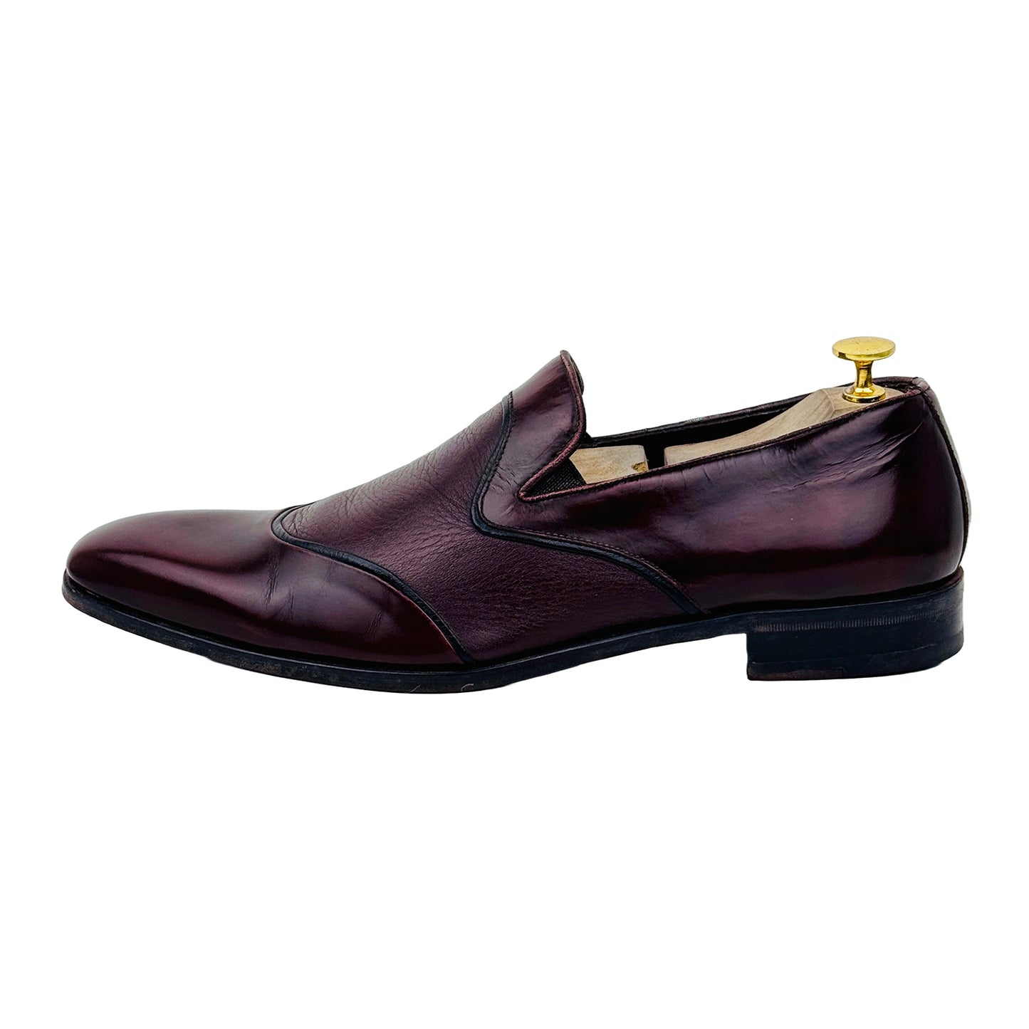 Mezlan Men's Cap Toe Burgundy Loafer Shoes (Size 44/44.5)