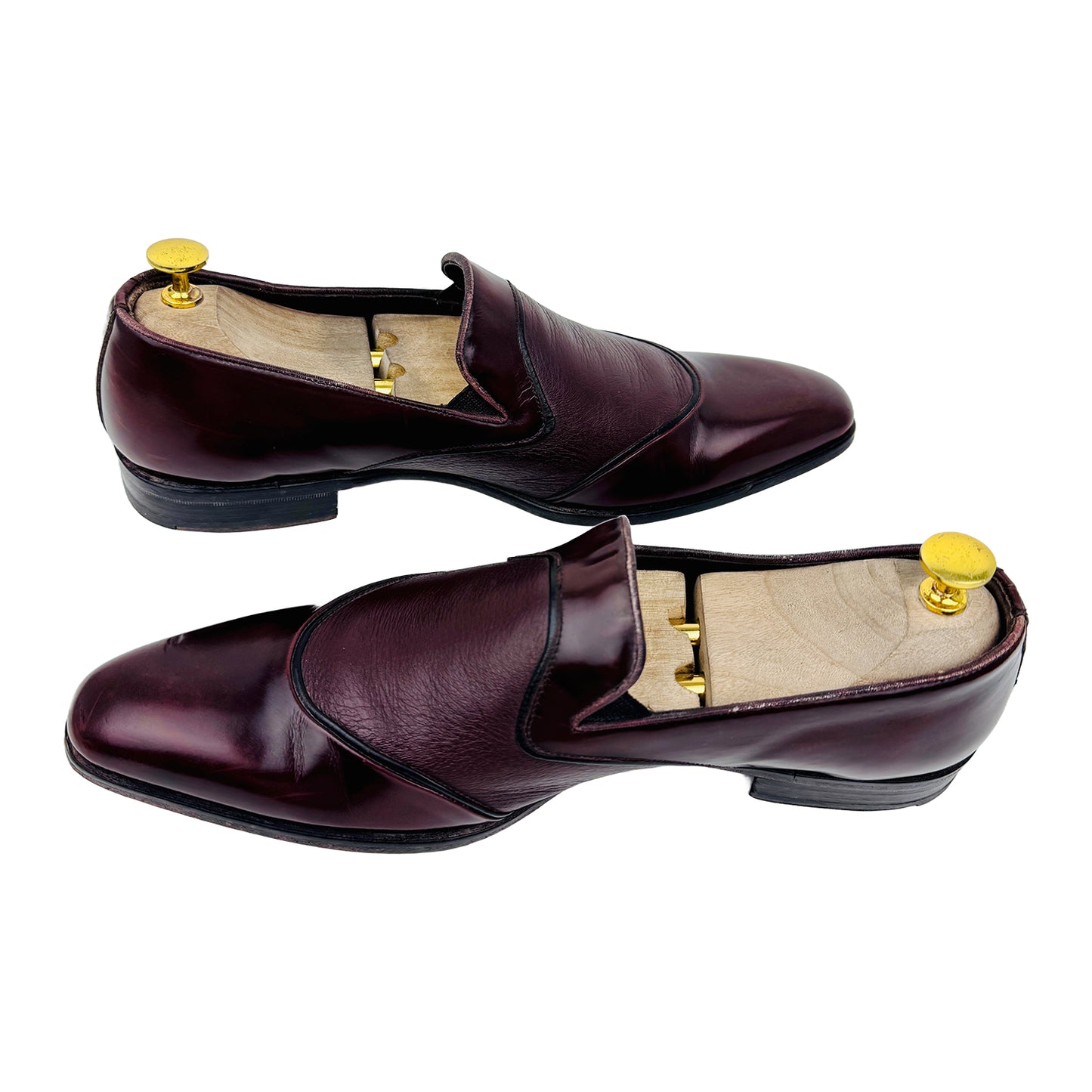 Mezlan Men's Cap Toe Burgundy Loafer Shoes (Size 44/44.5)