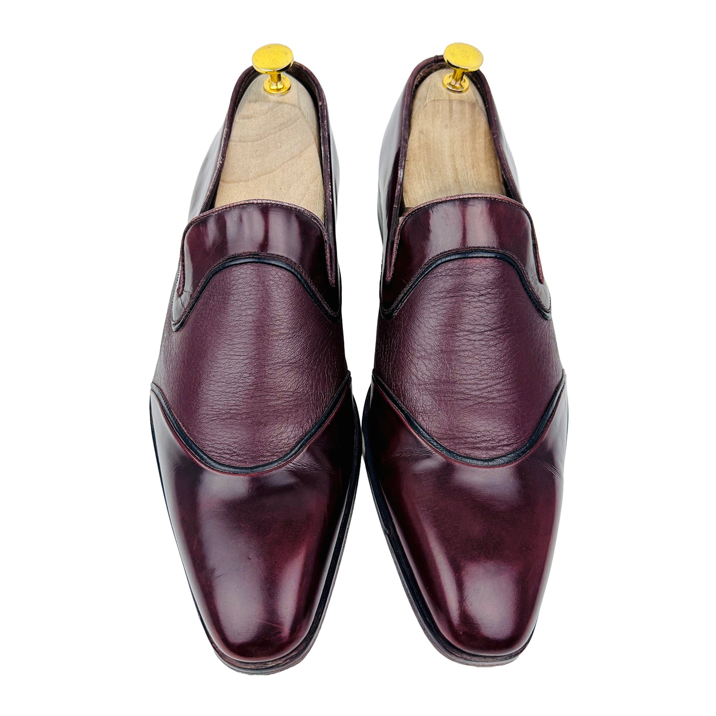 Mezlan Men's Cap Toe Burgundy Loafer Shoes (Size 44/44.5)