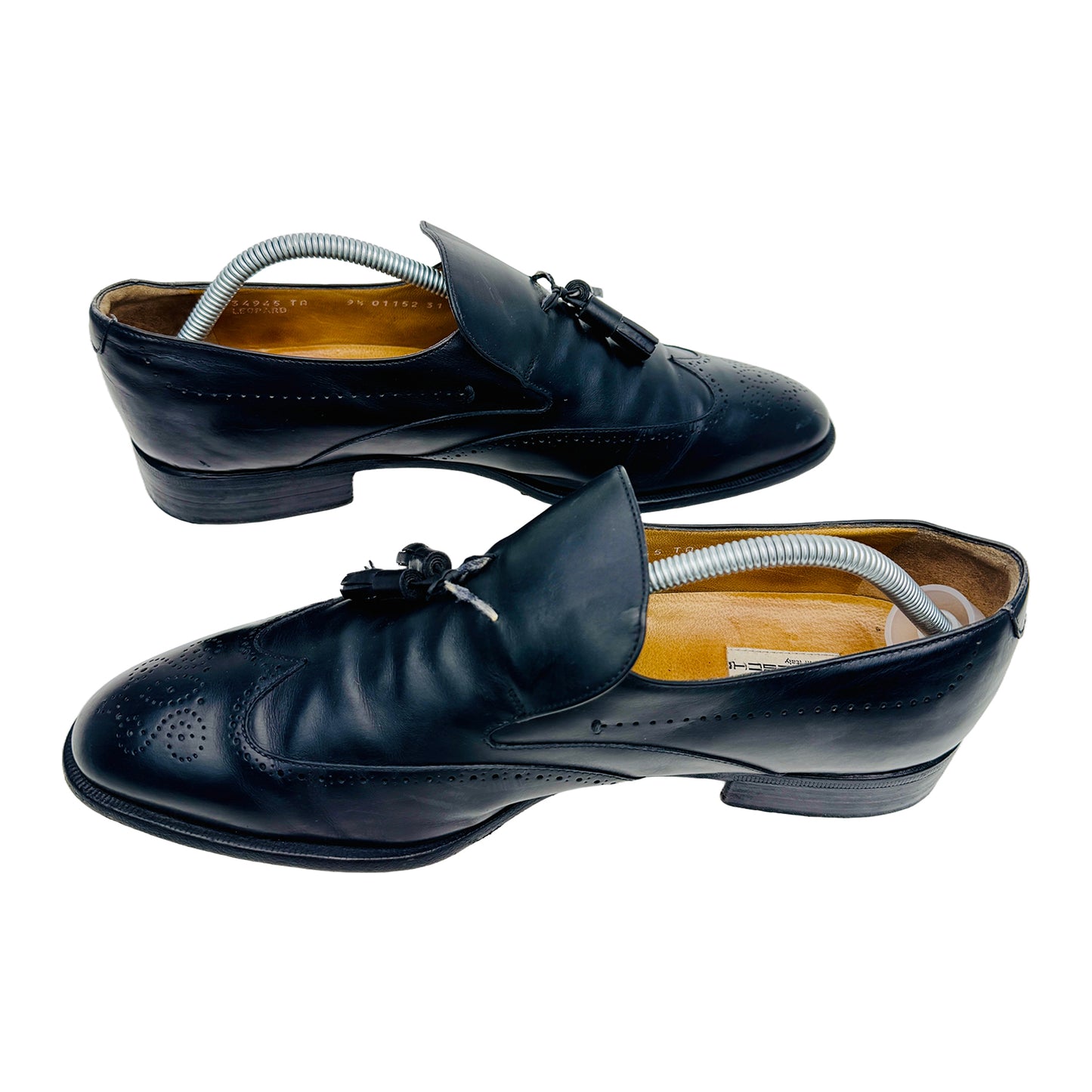 Moreschi Men's Black Leather Flats Tussel Shoes (Size 44/44.5)