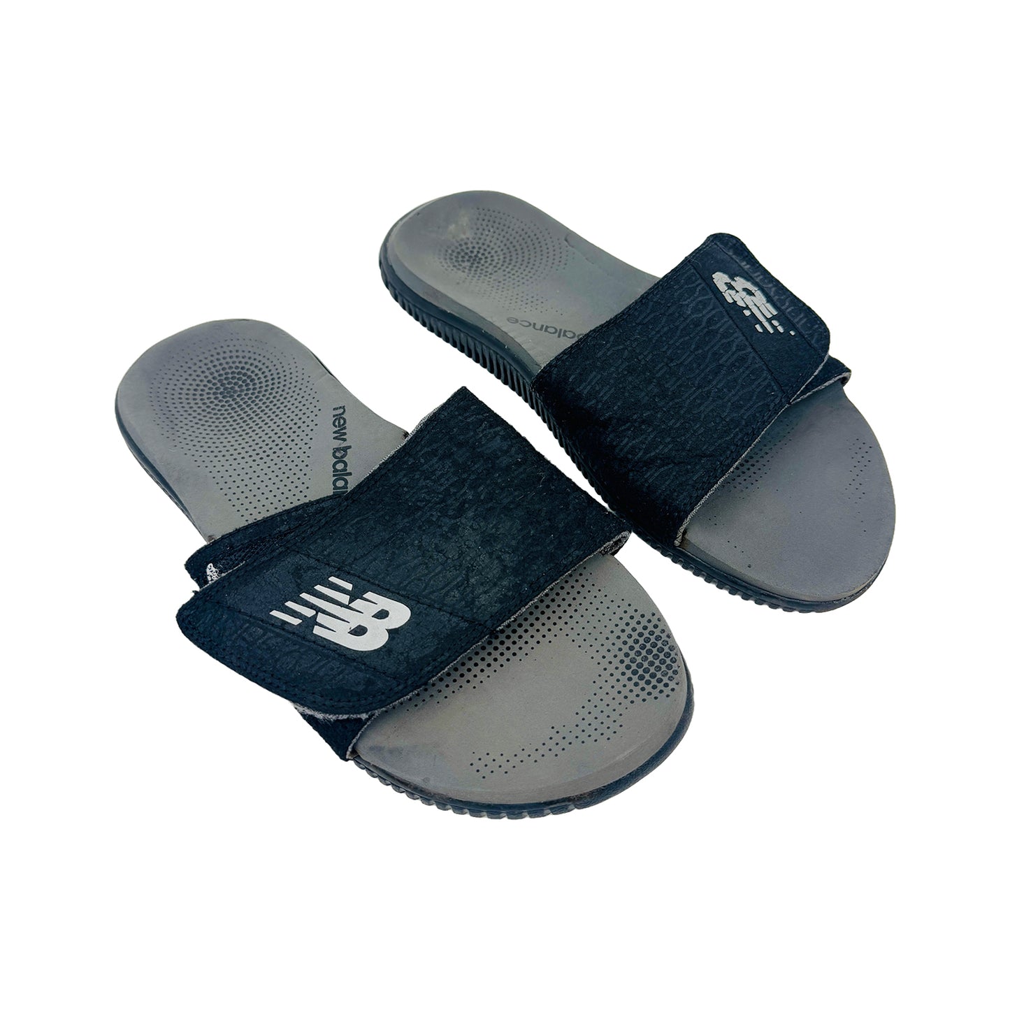 New Balance Men's Gray Black Slides (Size 41)