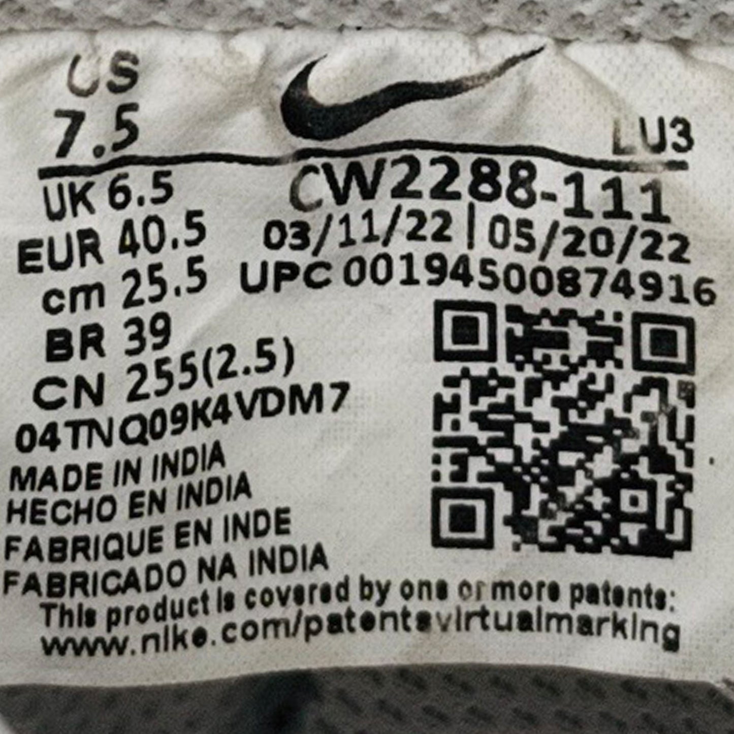 Nike Air Force 1 '07 White Shoes (Size 40.5/41) - CW2288-111