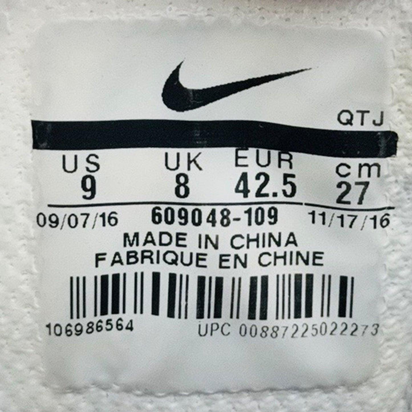 Nike Air Max 95 Shoes (Size 42.5) - 609048-109