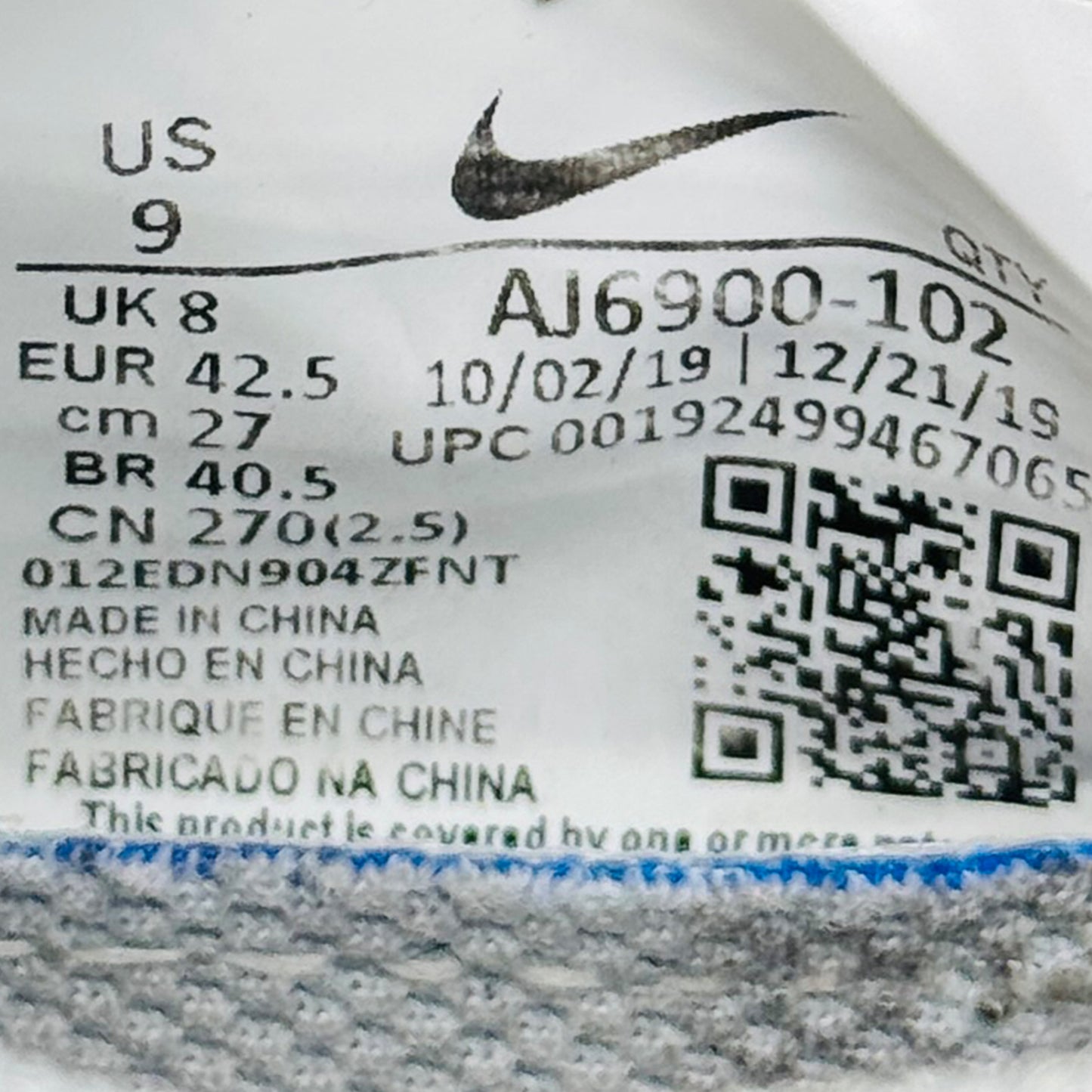 Nike Air VaporMax Flyknit 3 Shoes (Size 42.5) - AJ6900-102