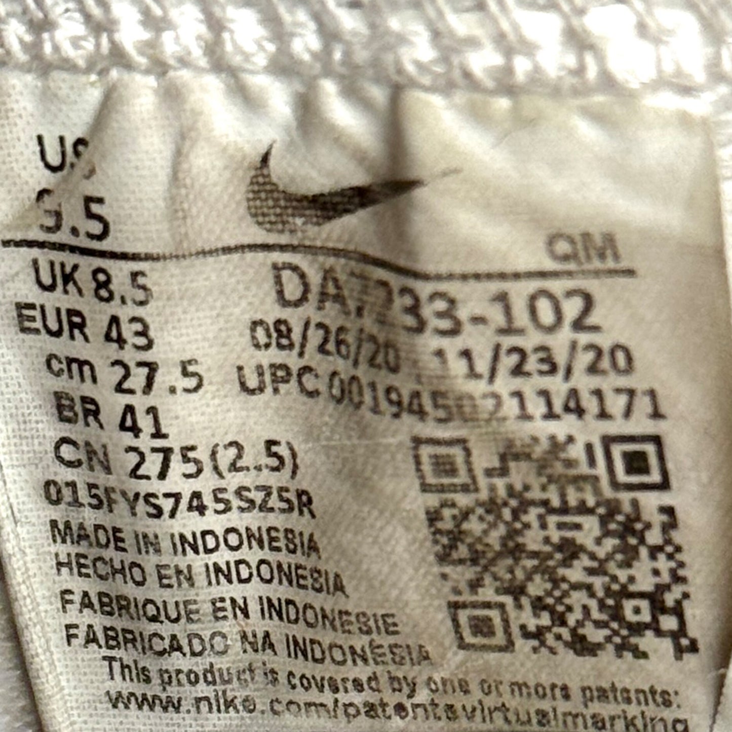 Nike Men's Blazer Mid Infinite Shoes (Size 43) - DA7233-102