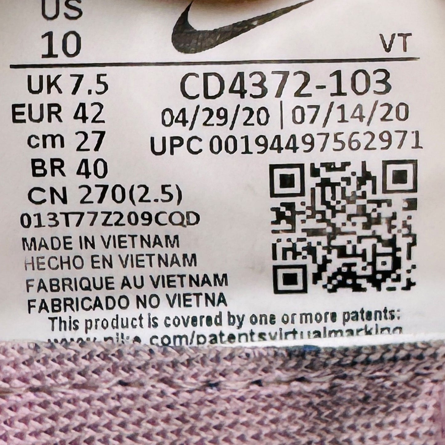 Nike React Infinity Run Flyknit Shoes (Size 42) - CD4372-103