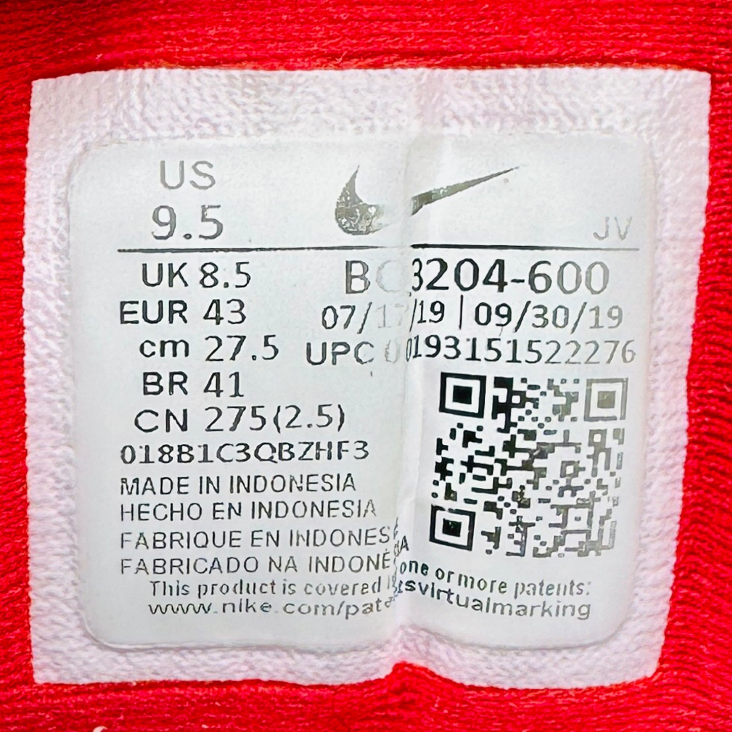 Nike Revolution 5 Red Shoes (Size 43) - BQ3204-600