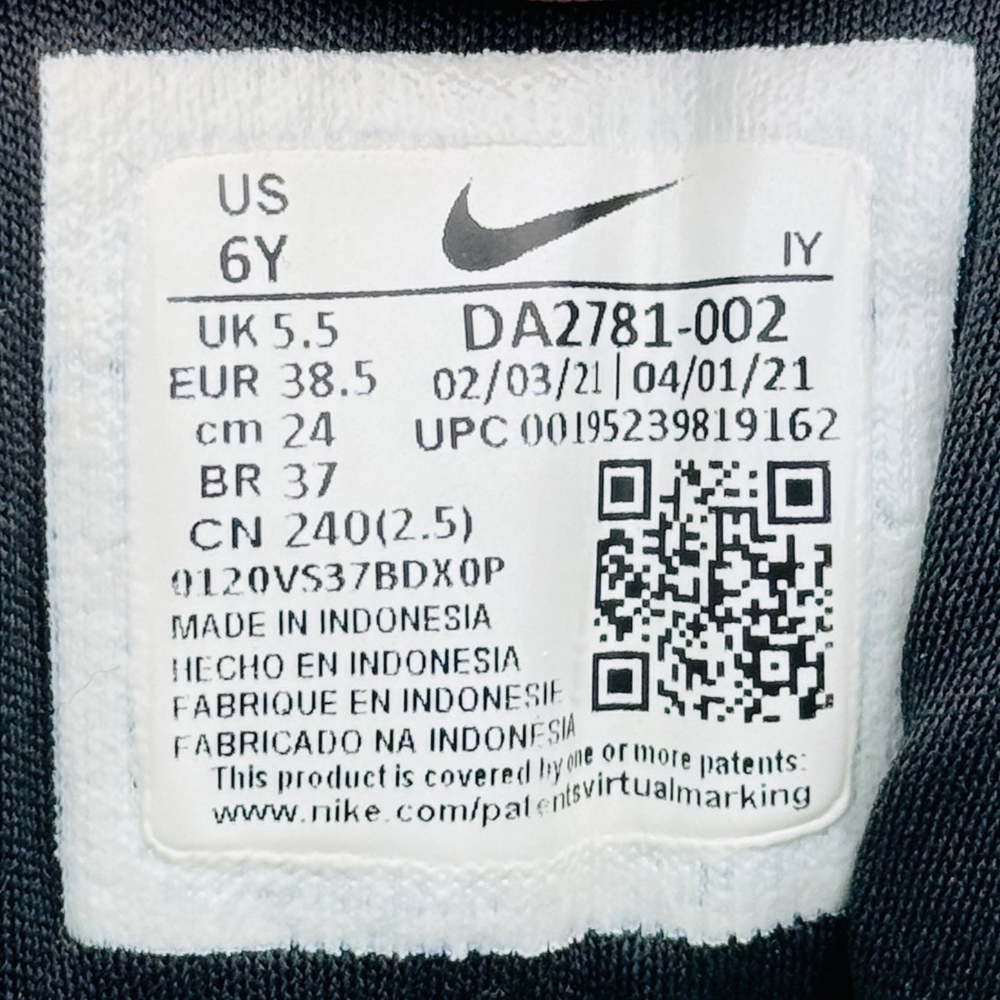 Nike Team Hustle Quick 3 Shoes (Size 38.5) - DA2781-002