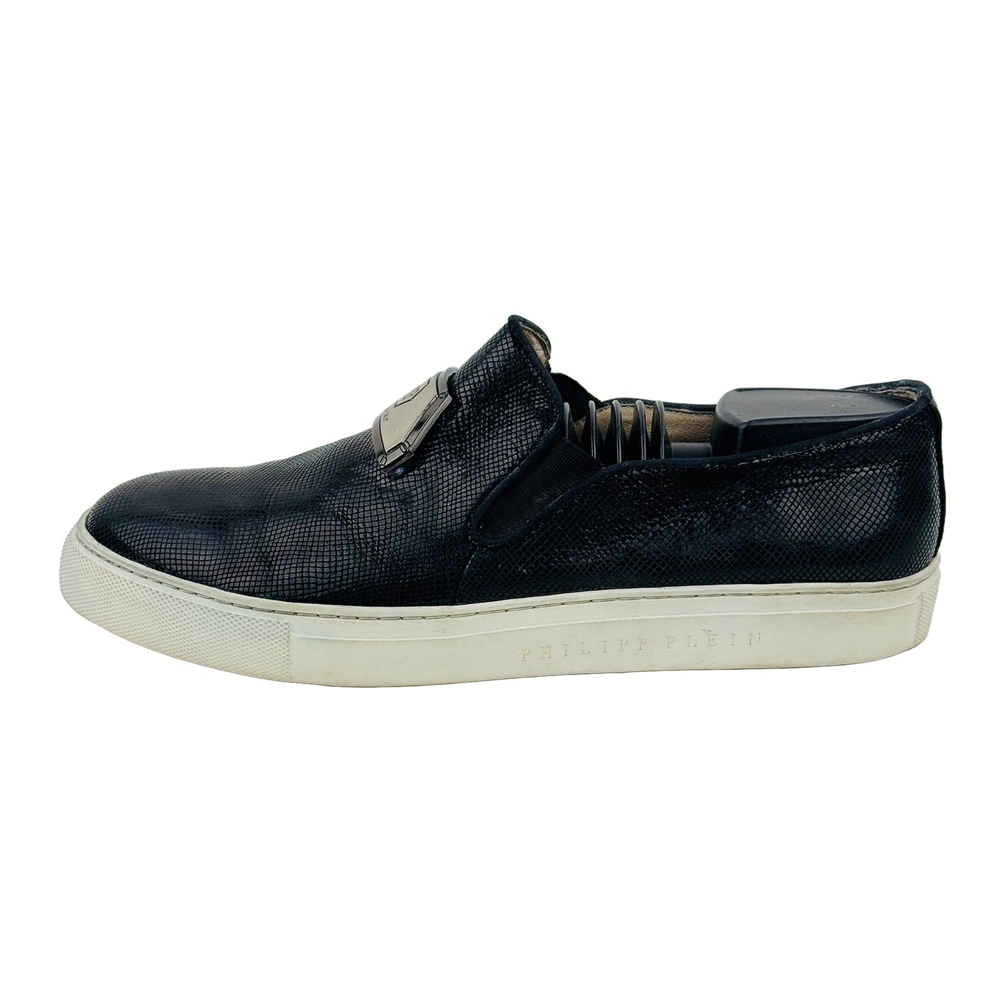 Philipp Plein Men's Hexagon Black Slip On Shoes (Size 41/41.5)