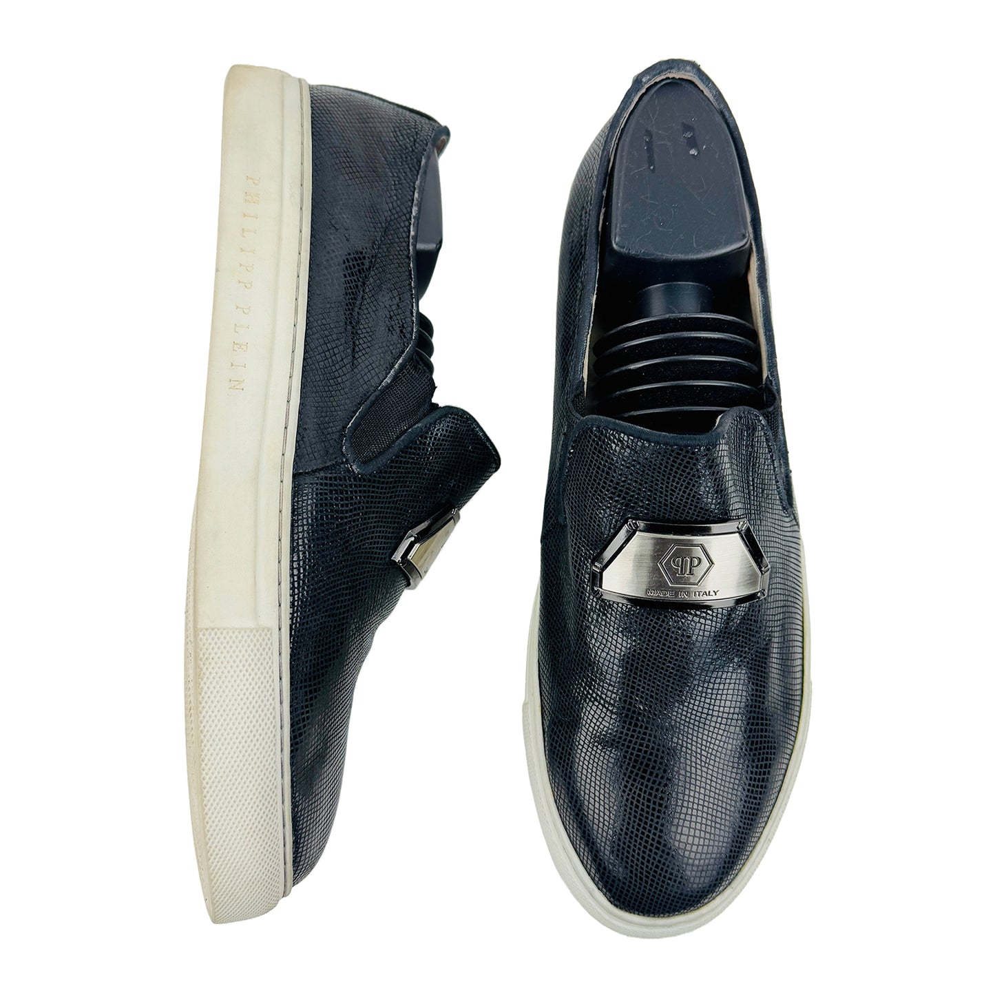 Philipp Plein Men's Hexagon Black Slip On Shoes (Size 41/41.5)