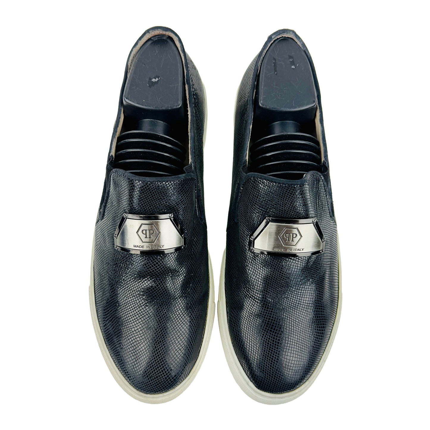 Philipp Plein Men's Hexagon Black Slip On Shoes (Size 41/41.5)