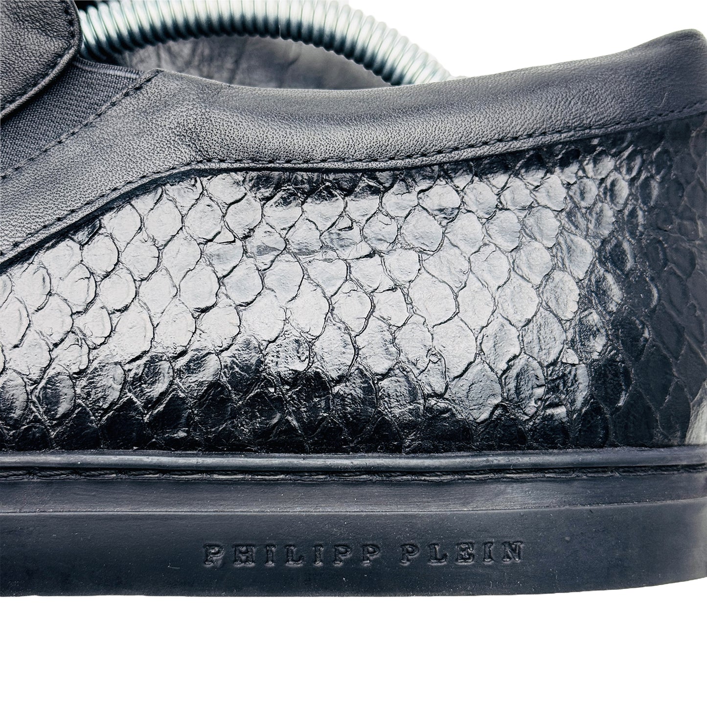Philipp Plein Python Black Lo-Top Slip On Shoes (Size 44)