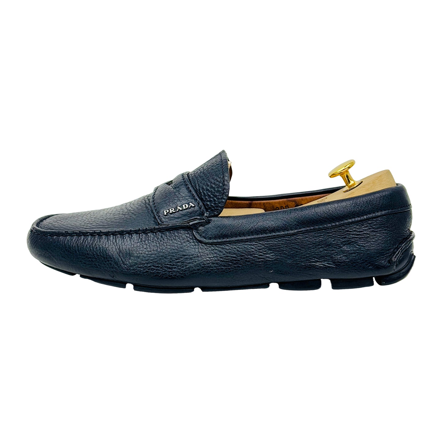 Prada Men's Black Leather Loafers (Size 42.5/43) - 2DD 001