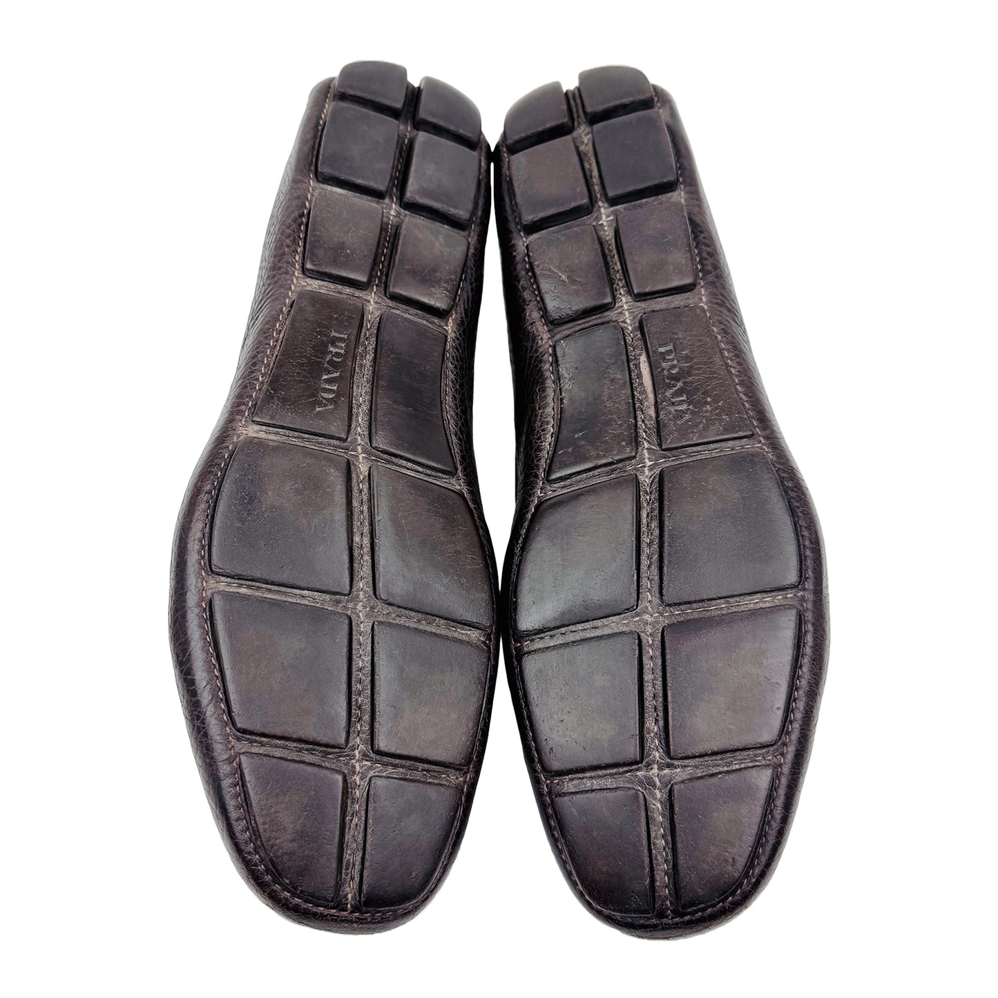 Prada Men's Brown Driving Loafer Shoes (Size 42/42.5)