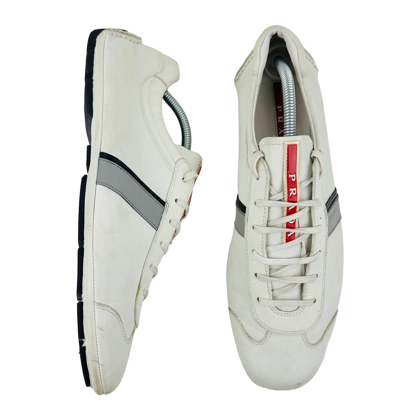 Prada Men's Low Top Sport White Sneaker Shoes (Size 44/44.5)