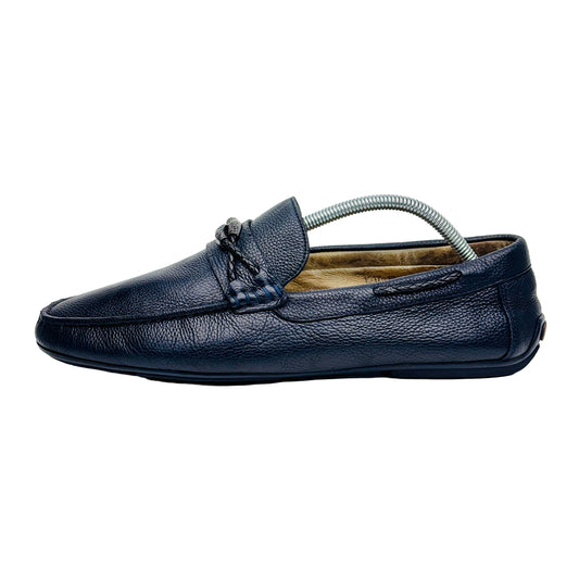 Prada Men's Navy Blue Driving Loafer Shoes (Size 43/43.5)