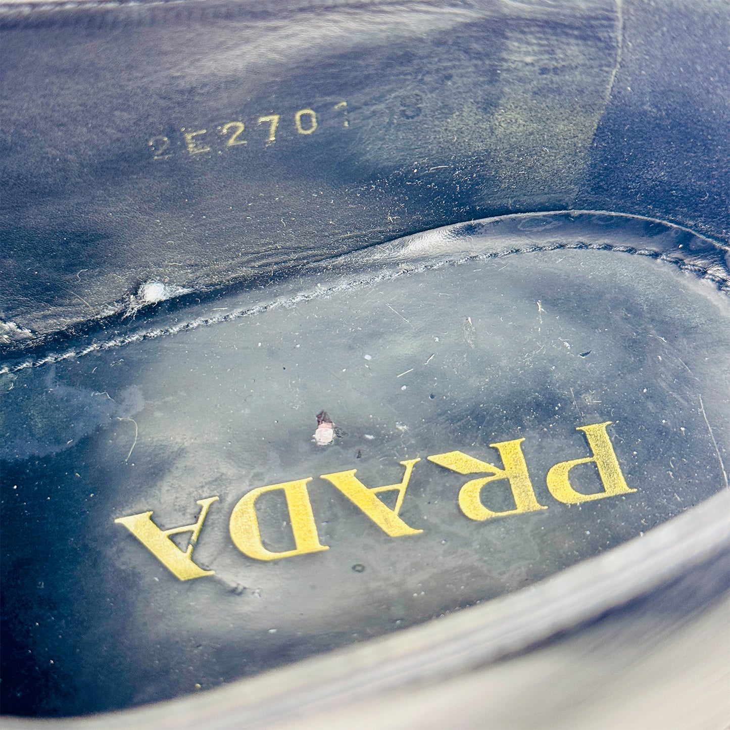 Prada Men's Patent Leather Derby Oxford Shoes (Size 42.5)