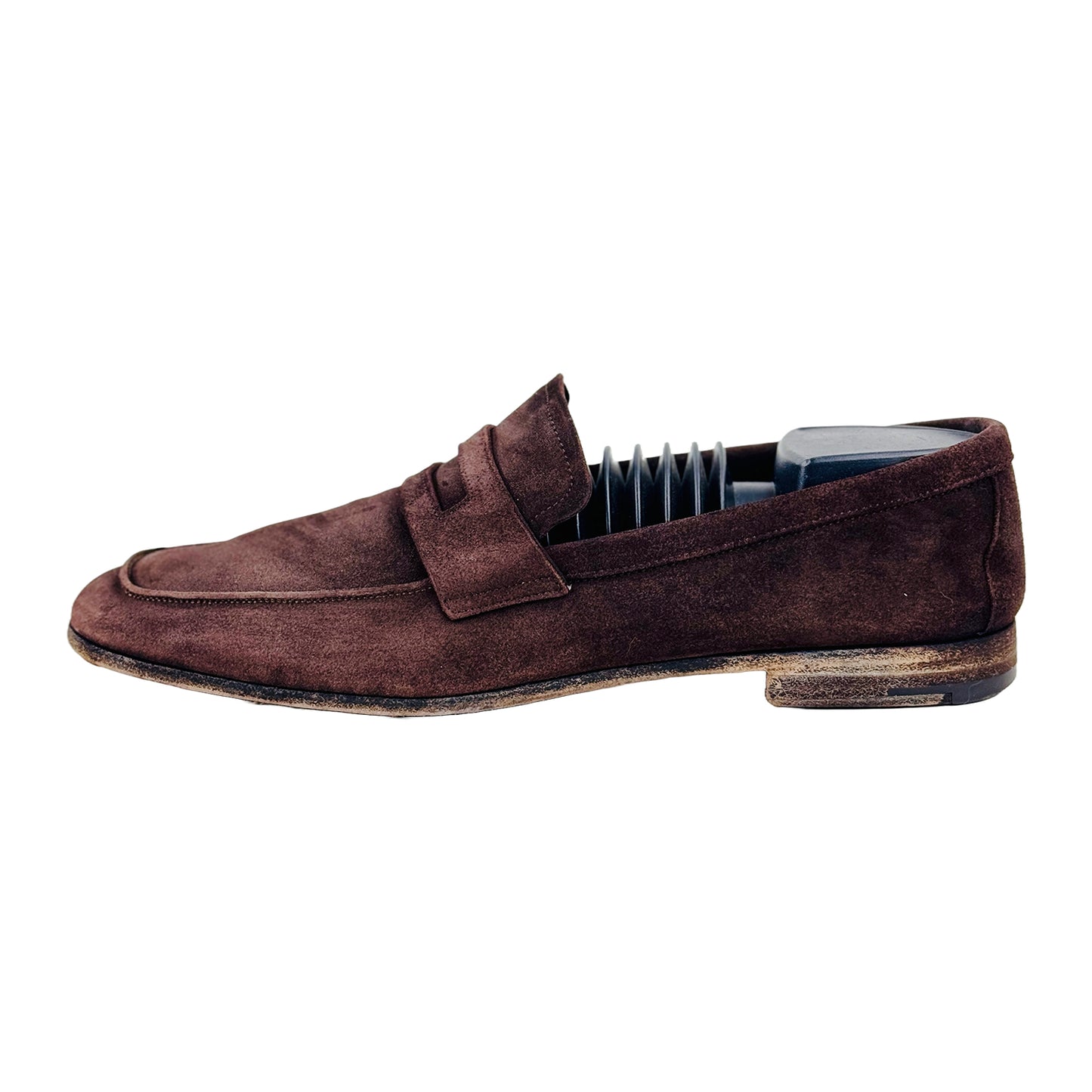 Prada Men's Suede Penny Brown Loafer Shoes (Size 42.5)