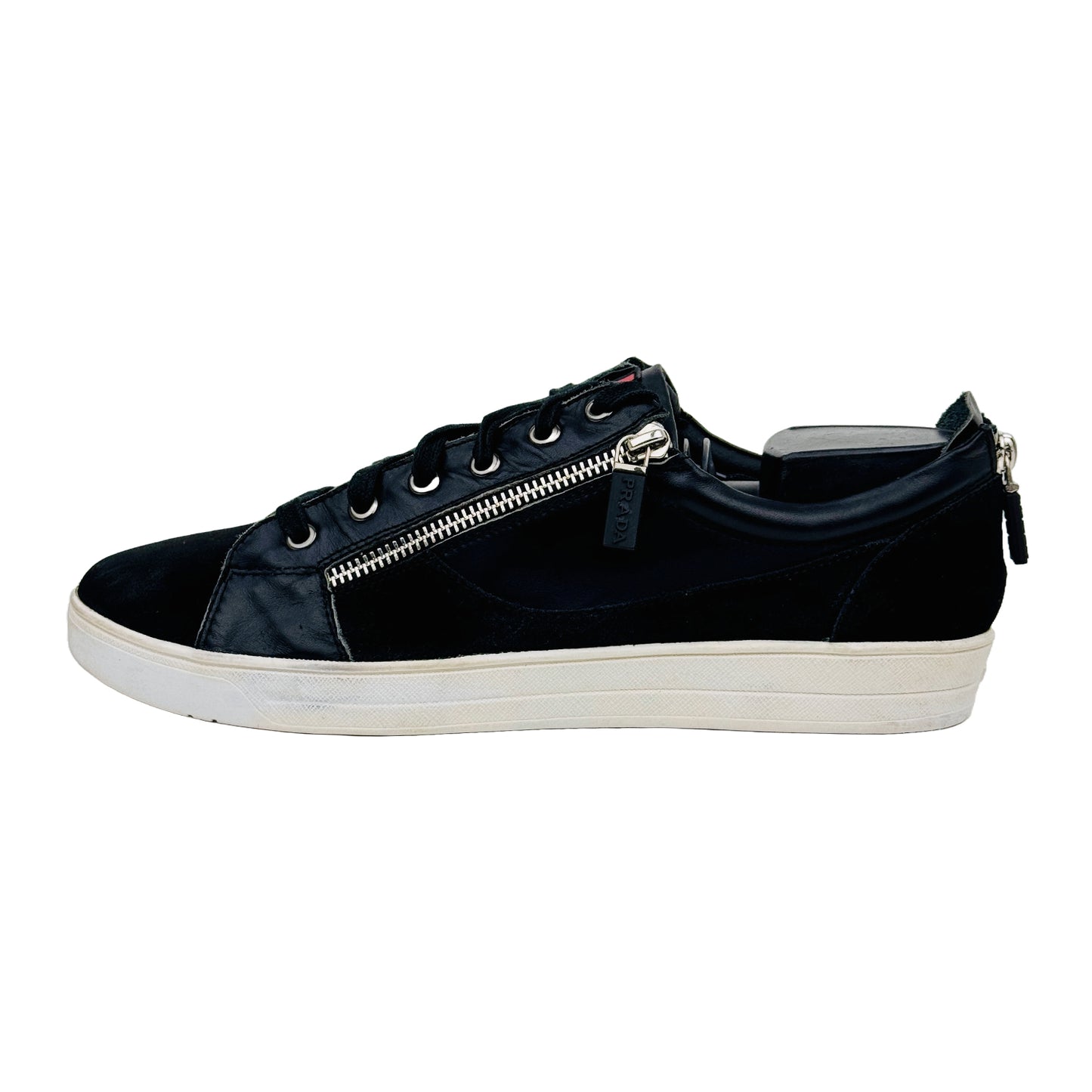Prada Men's Zip Up Black Sneakers (Size 43/43.5)