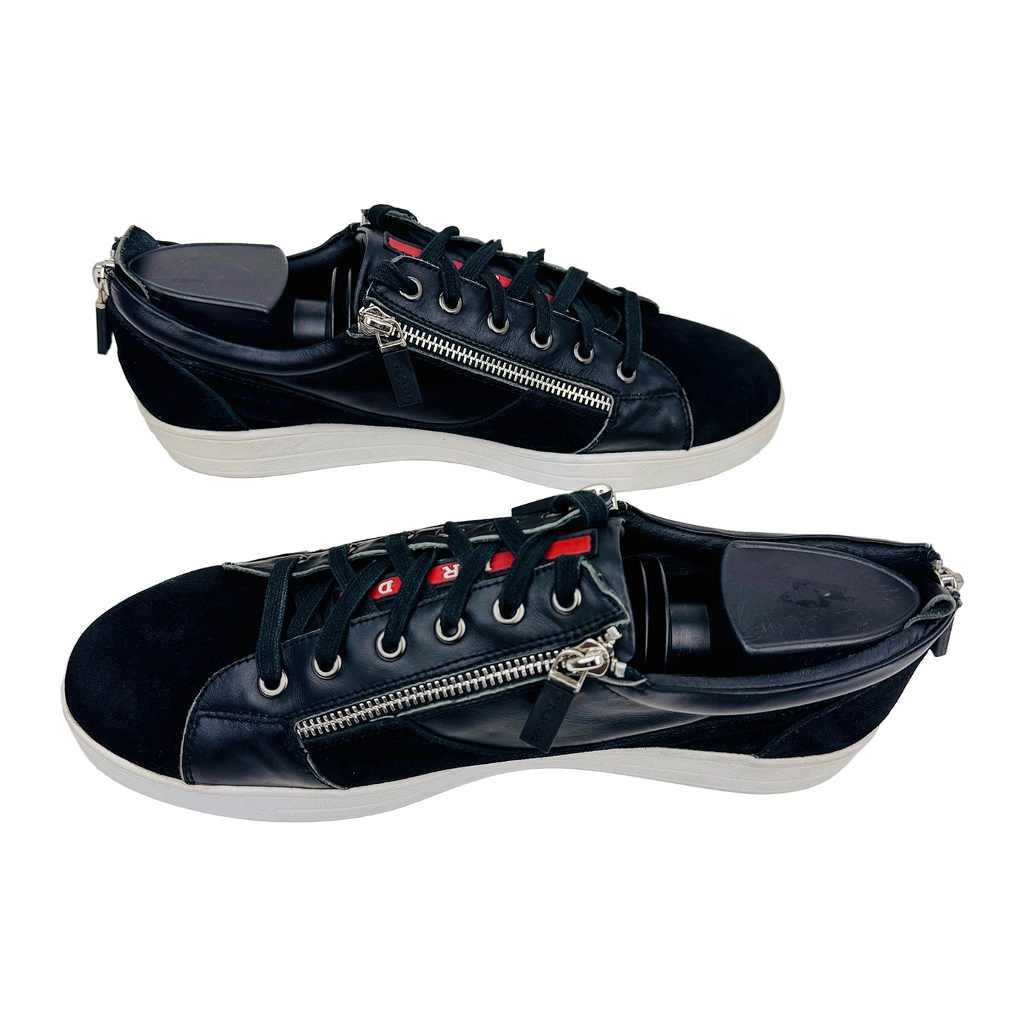 Prada Men's Zip Up Black Sneakers (Size 43/43.5)