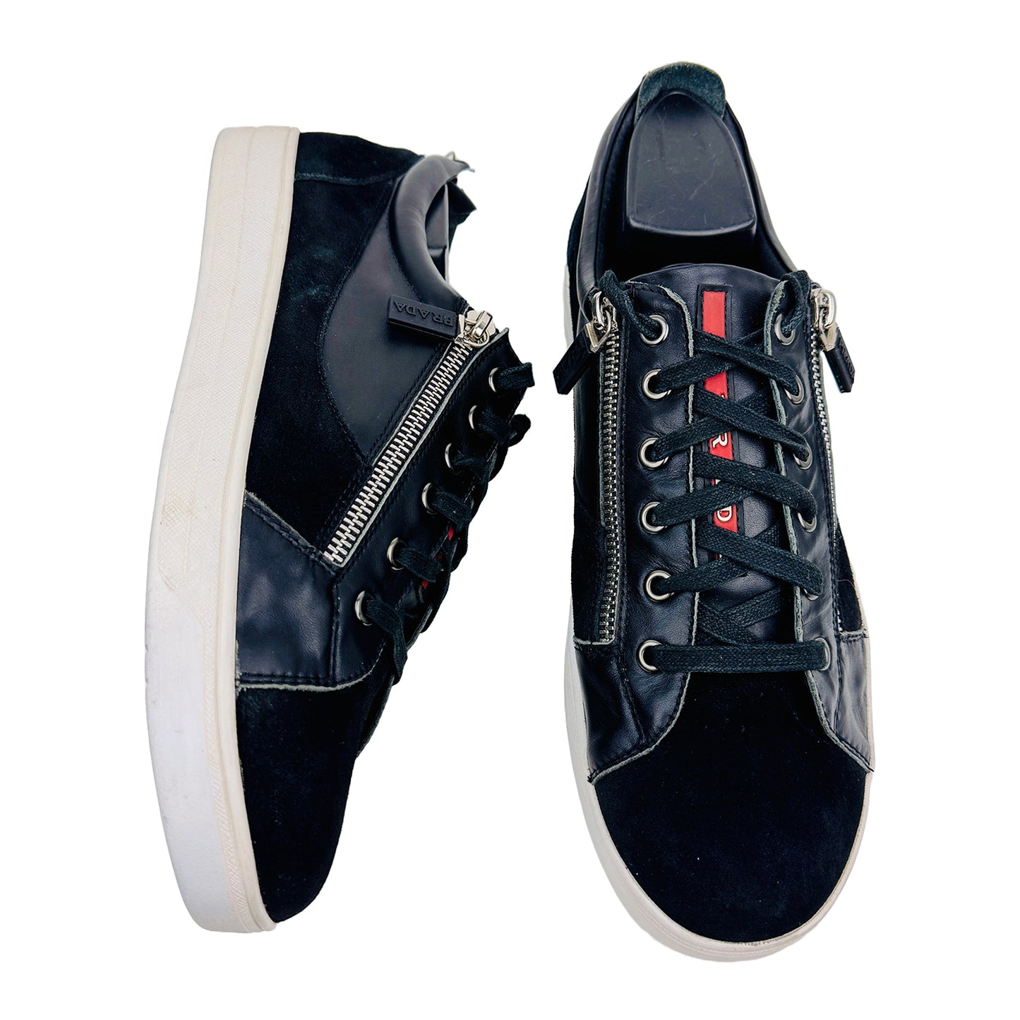 Prada Men's Zip Up Black Sneakers (Size 43/43.5)