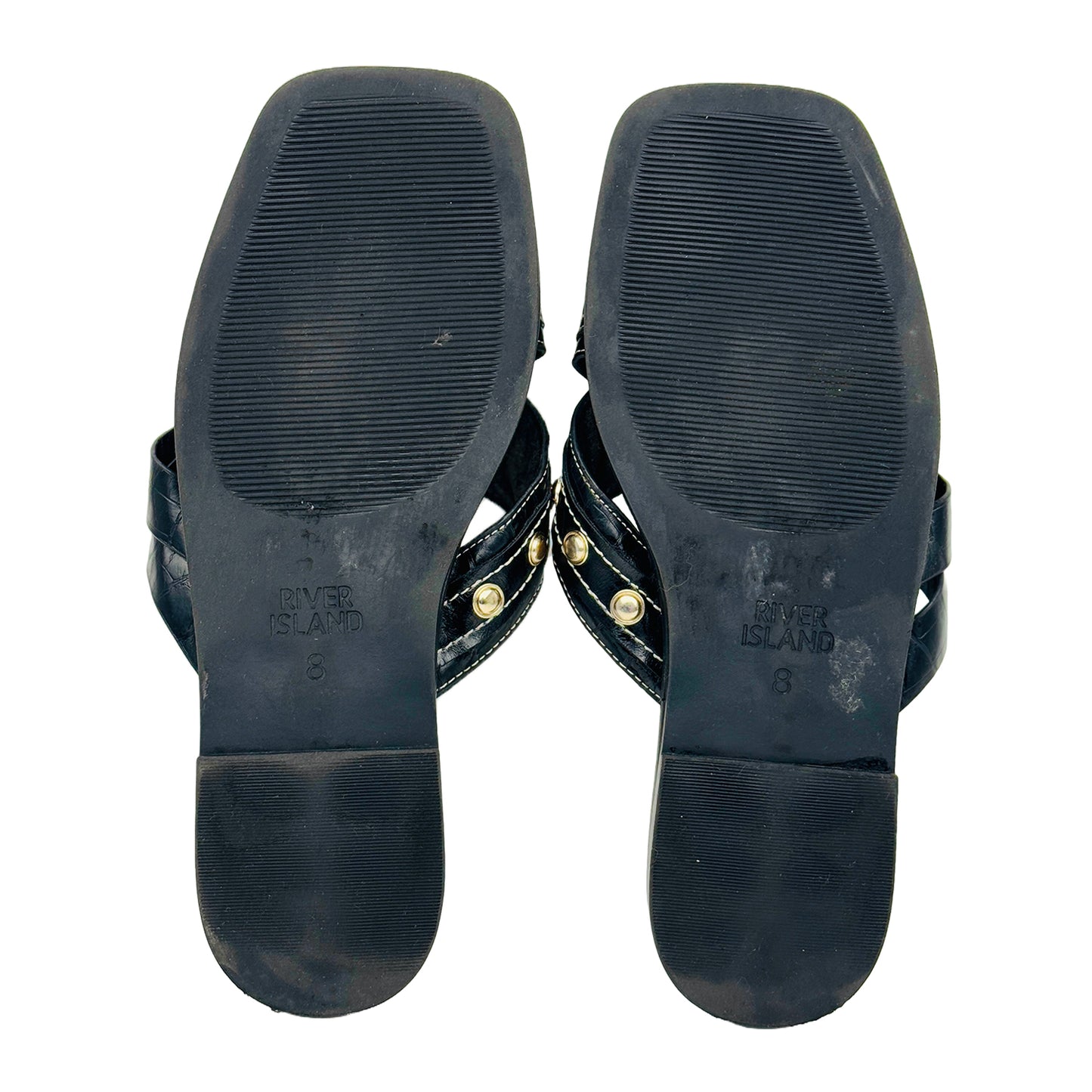 River Island Women's Black Sandal Slippers (Size 42)