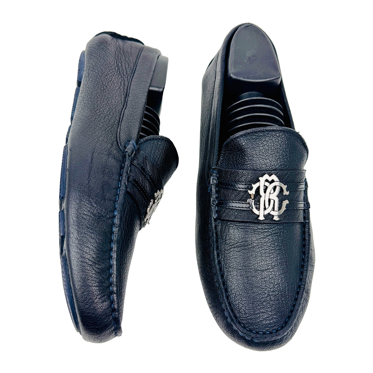 Roberto Cavalli RC Monogram Black Loafers (Size 42.5)