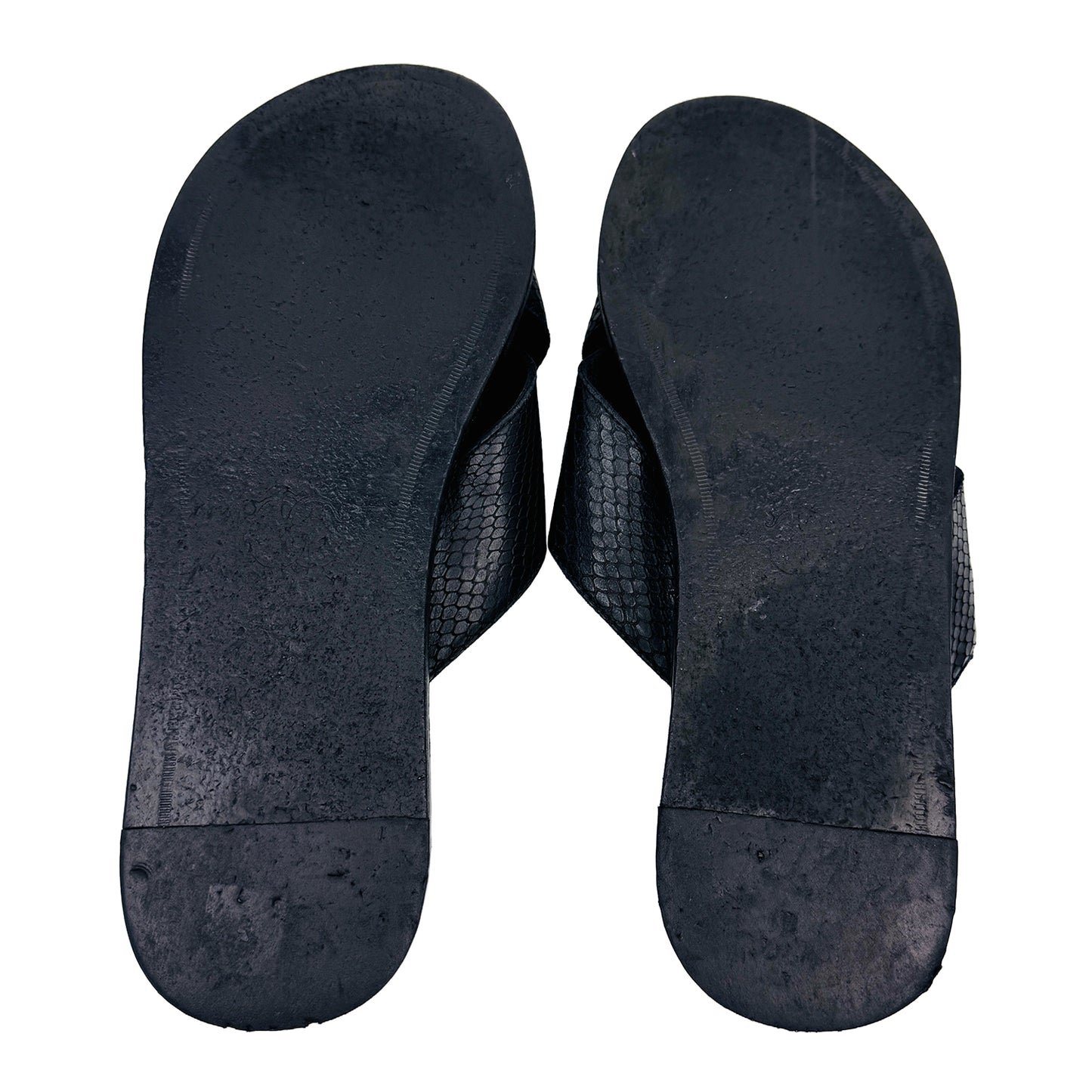 Roberto Cavalli Snake-Embossed Crossband Slippers (Size 43.5/44) - 5489