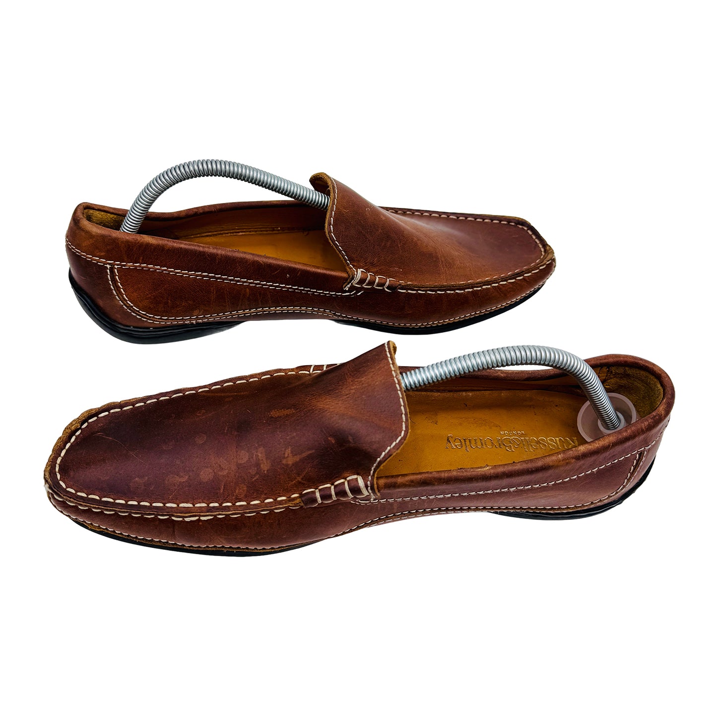 Russel & Bromley Men's Brown Leather Loafer Shoes (Size 43)