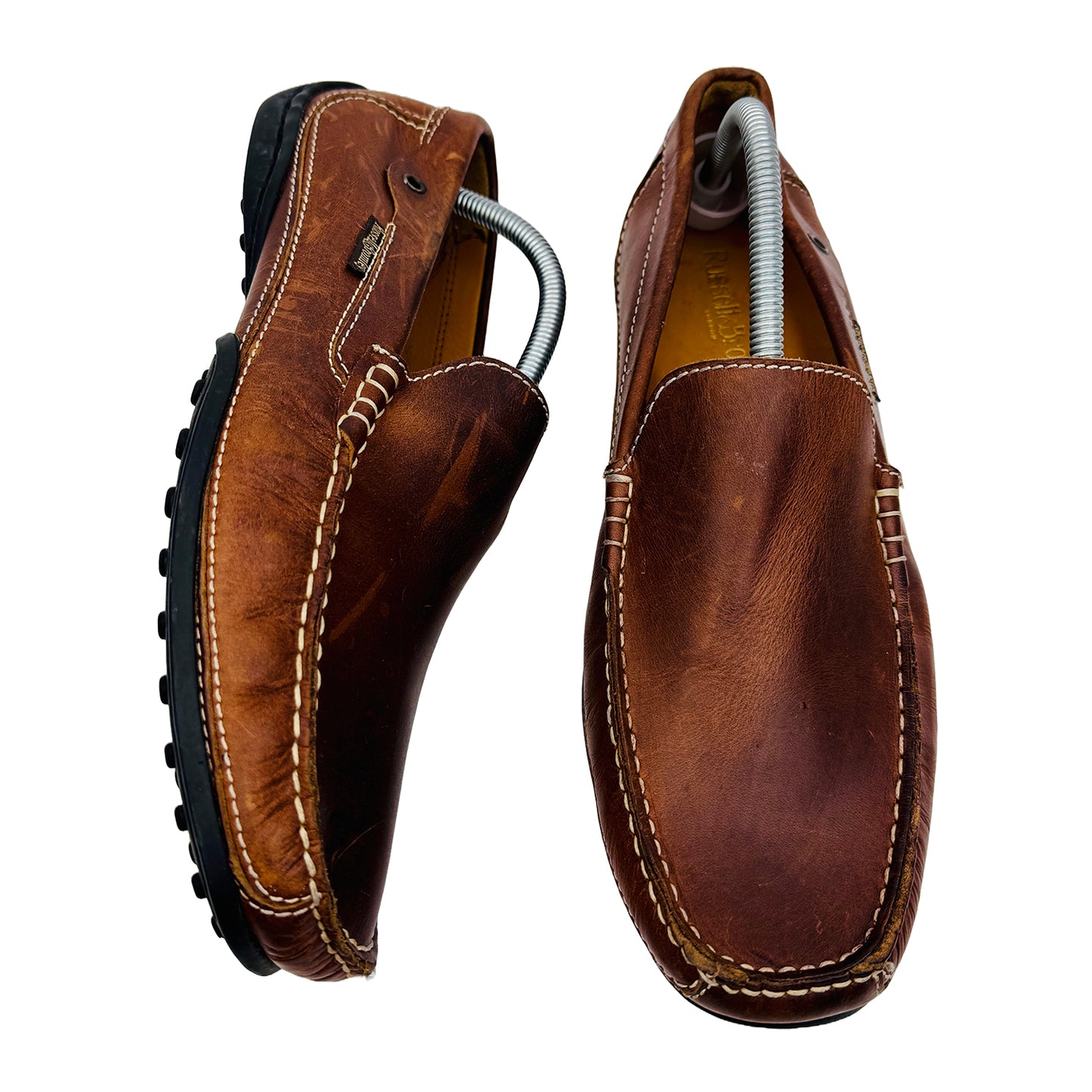 Russel & Bromley Men's Brown Leather Loafer Shoes (Size 43)