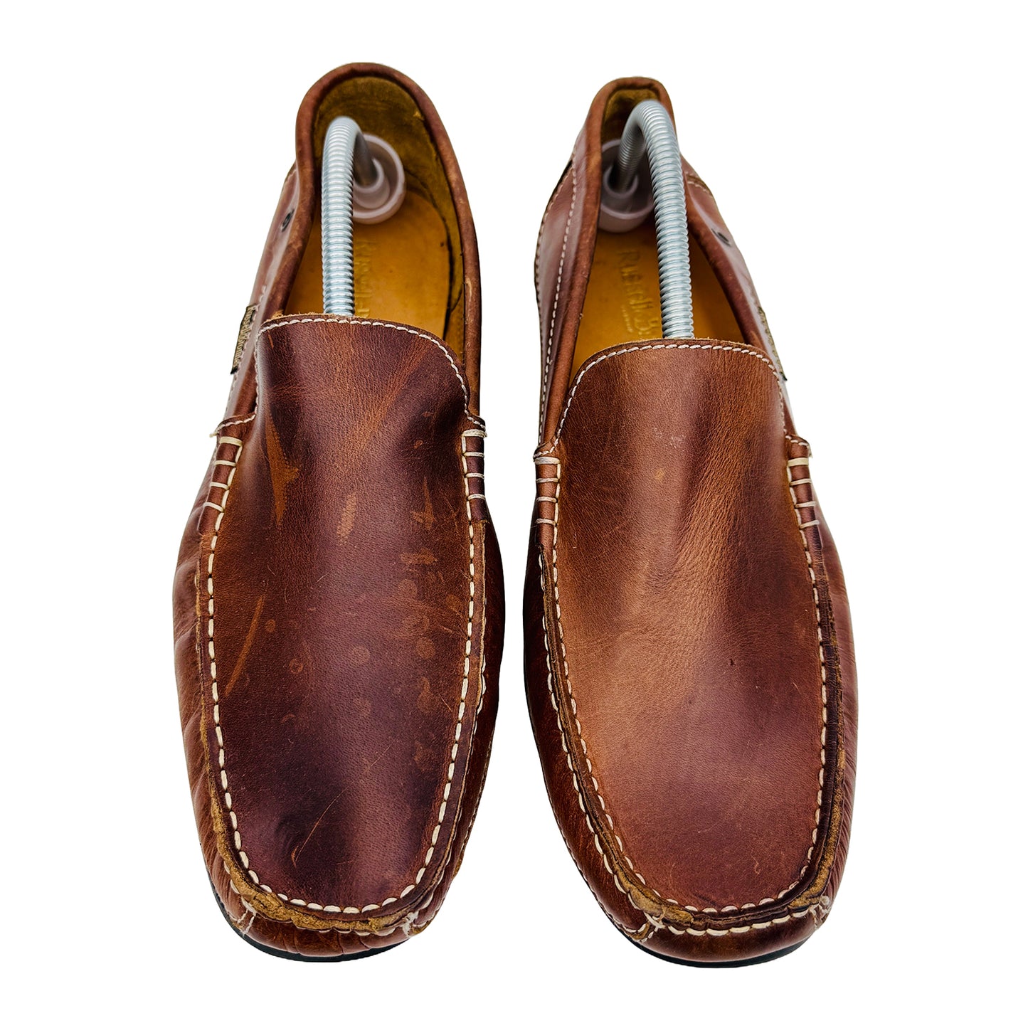 Russel & Bromley Men's Brown Leather Loafer Shoes (Size 43)