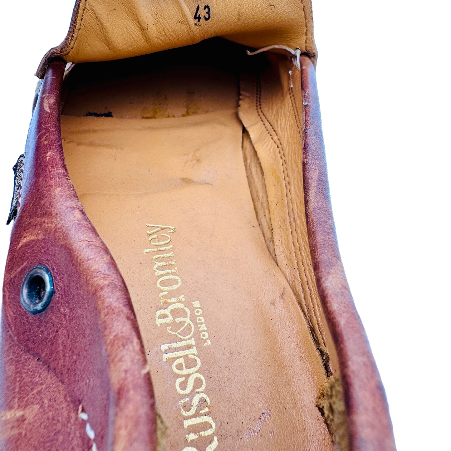 Russel & Bromley Men's Brown Leather Loafer Shoes (Size 43)