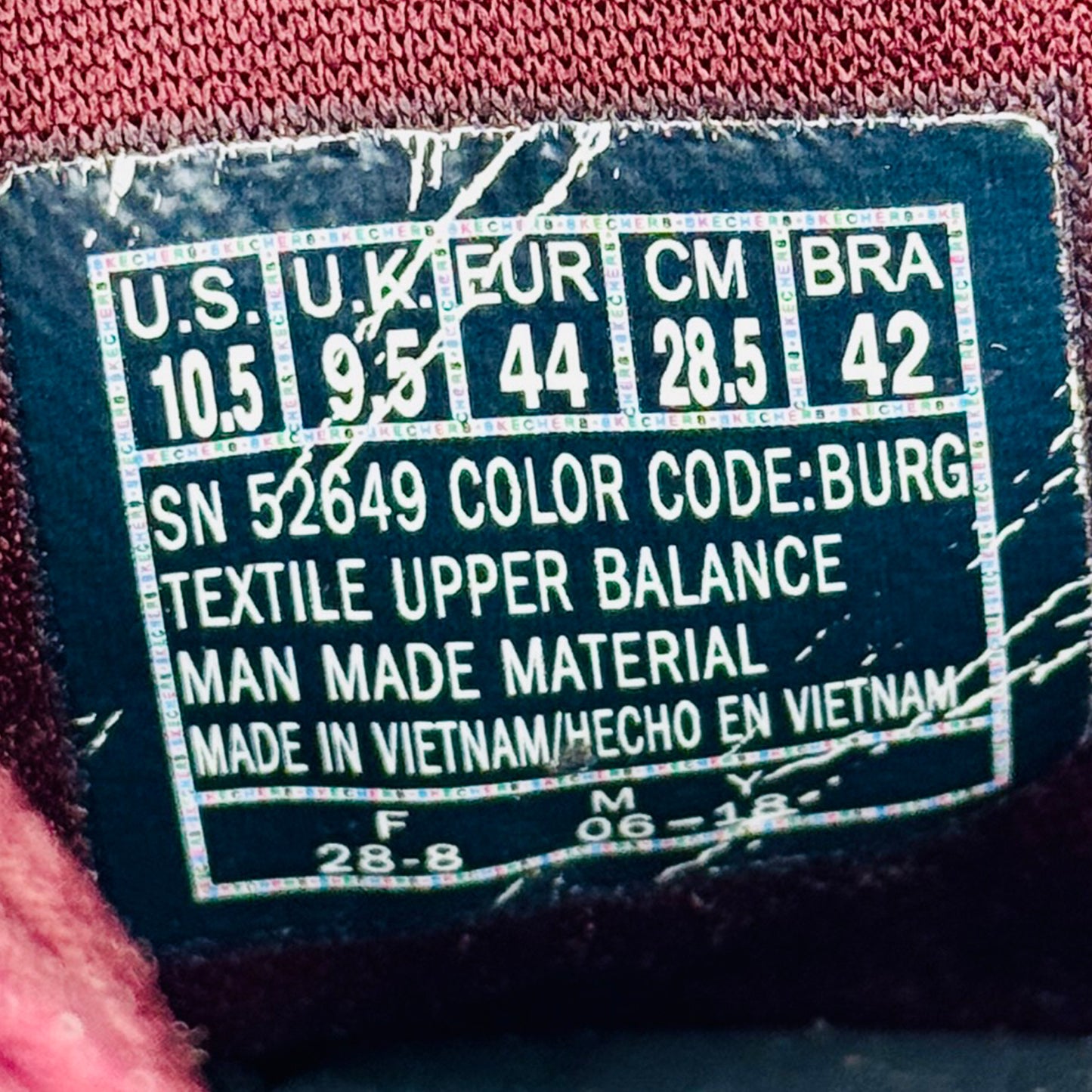 Skechers Elite Flex Shoes (Size 44/44.5) - 52649 BURG