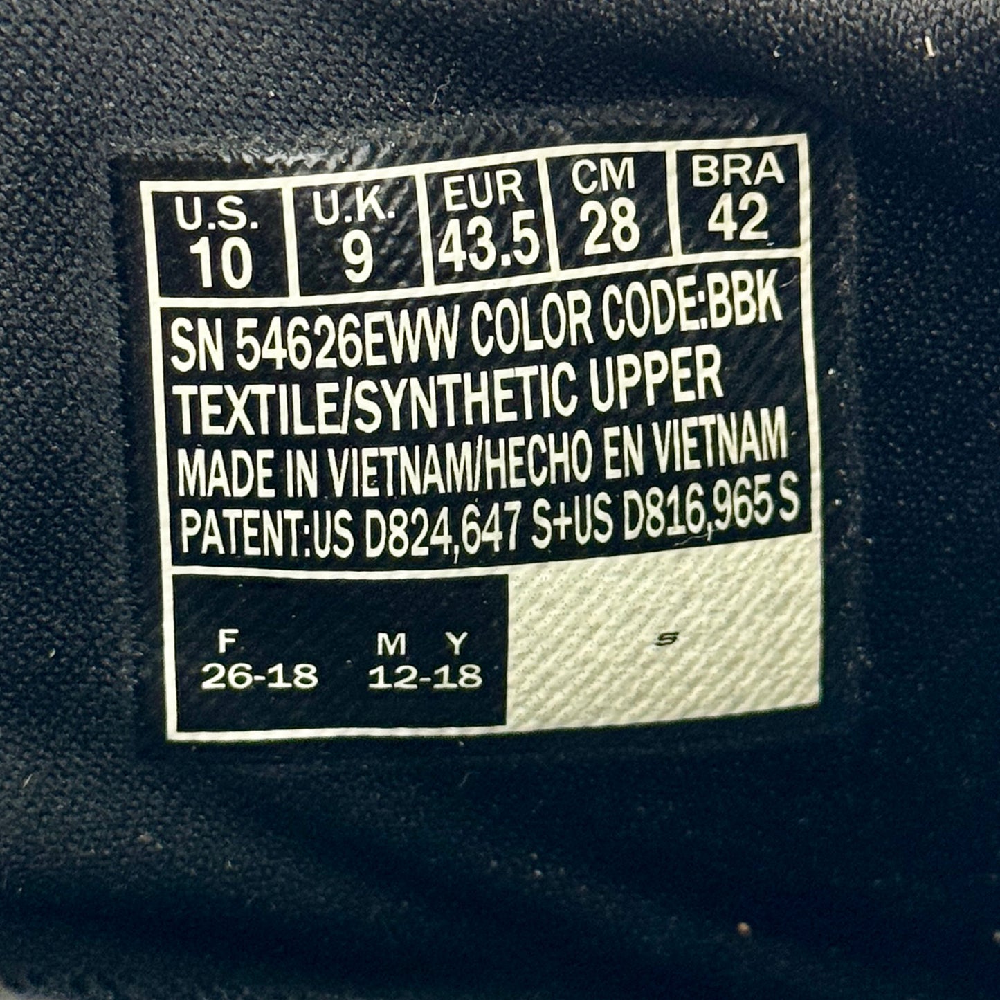 Skechers GOwalk Max Shoes (Size 43.5/44) - 54626EWW BBK