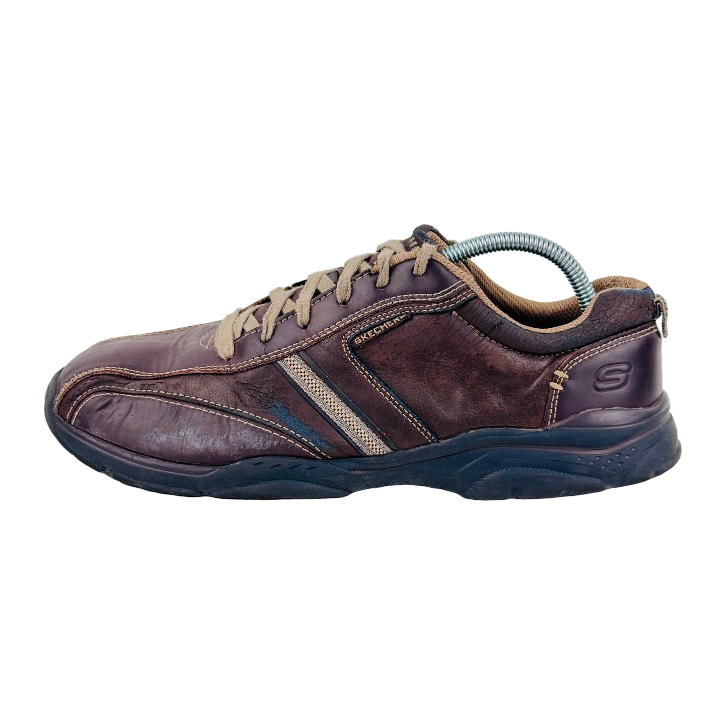 Skechers Rovato Larion Leather Shoes (Size 43/43.5) - 65419 BRN