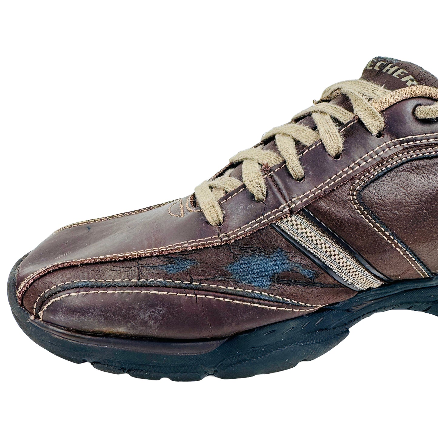 Skechers Rovato Larion Leather Shoes (Size 43/43.5) - 65419 BRN