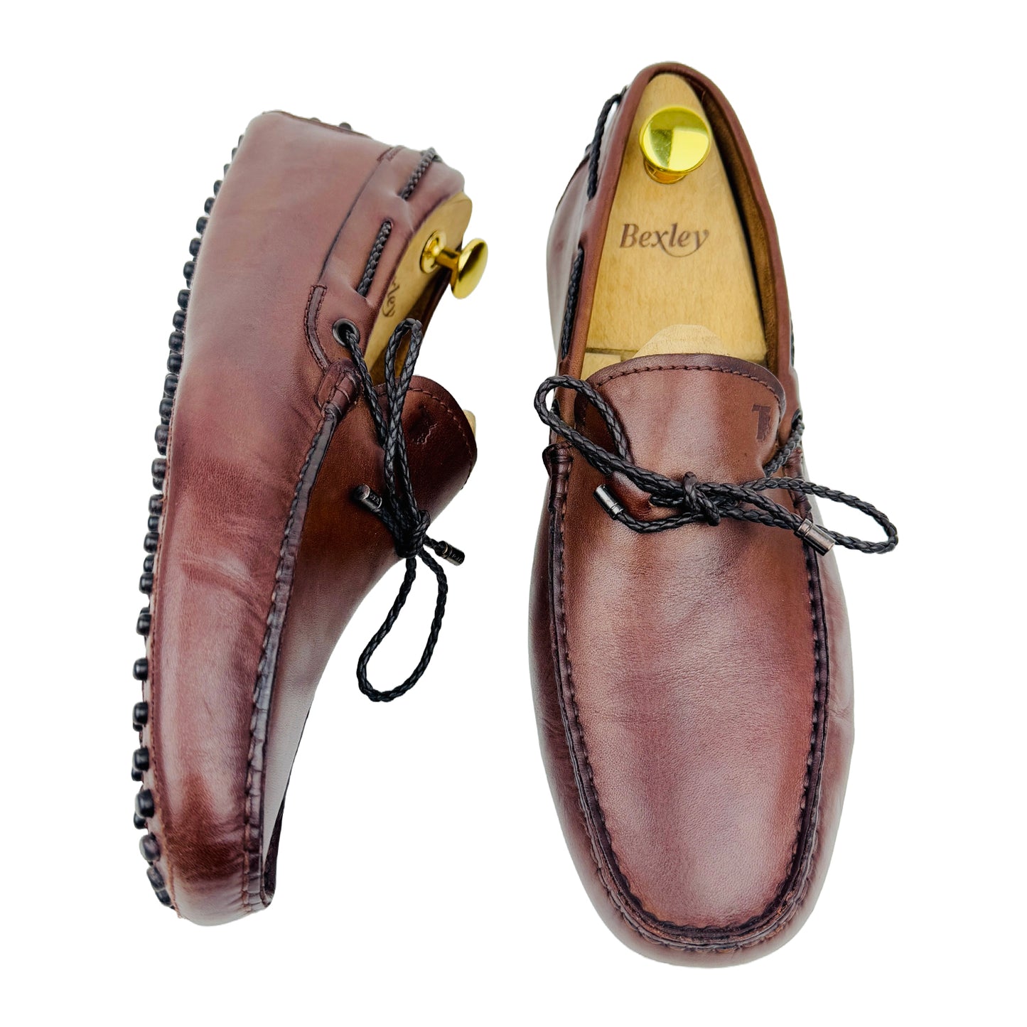 Tod's Men's Braided Bow Brown Loafers (Size 42.5)