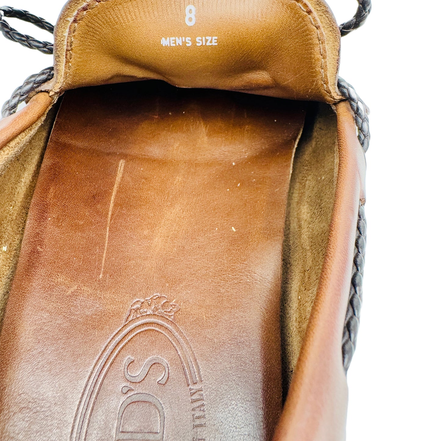 Tod's Men's Braided Bow Brown Loafers (Size 42.5)