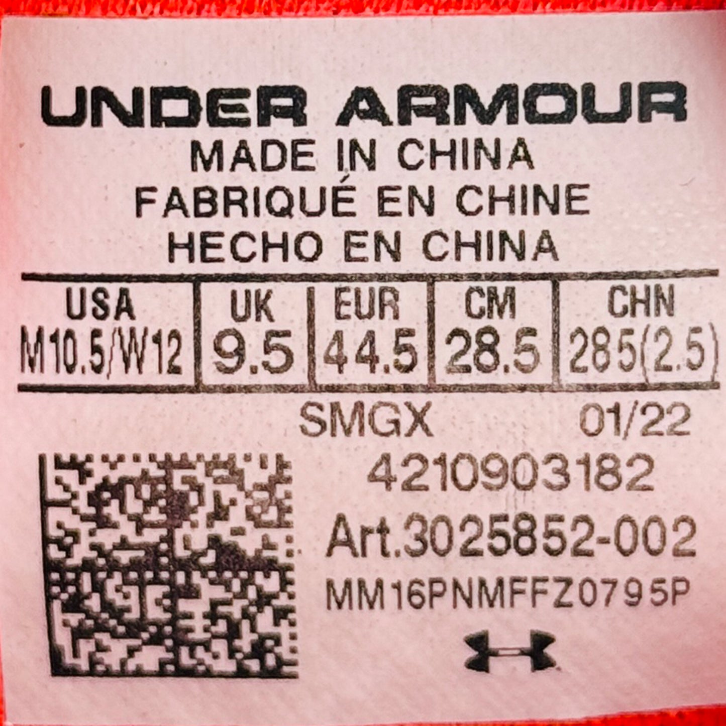 Under Armour Hovr Ds Ridge Shoes (Size 44.5) - 3025852-002