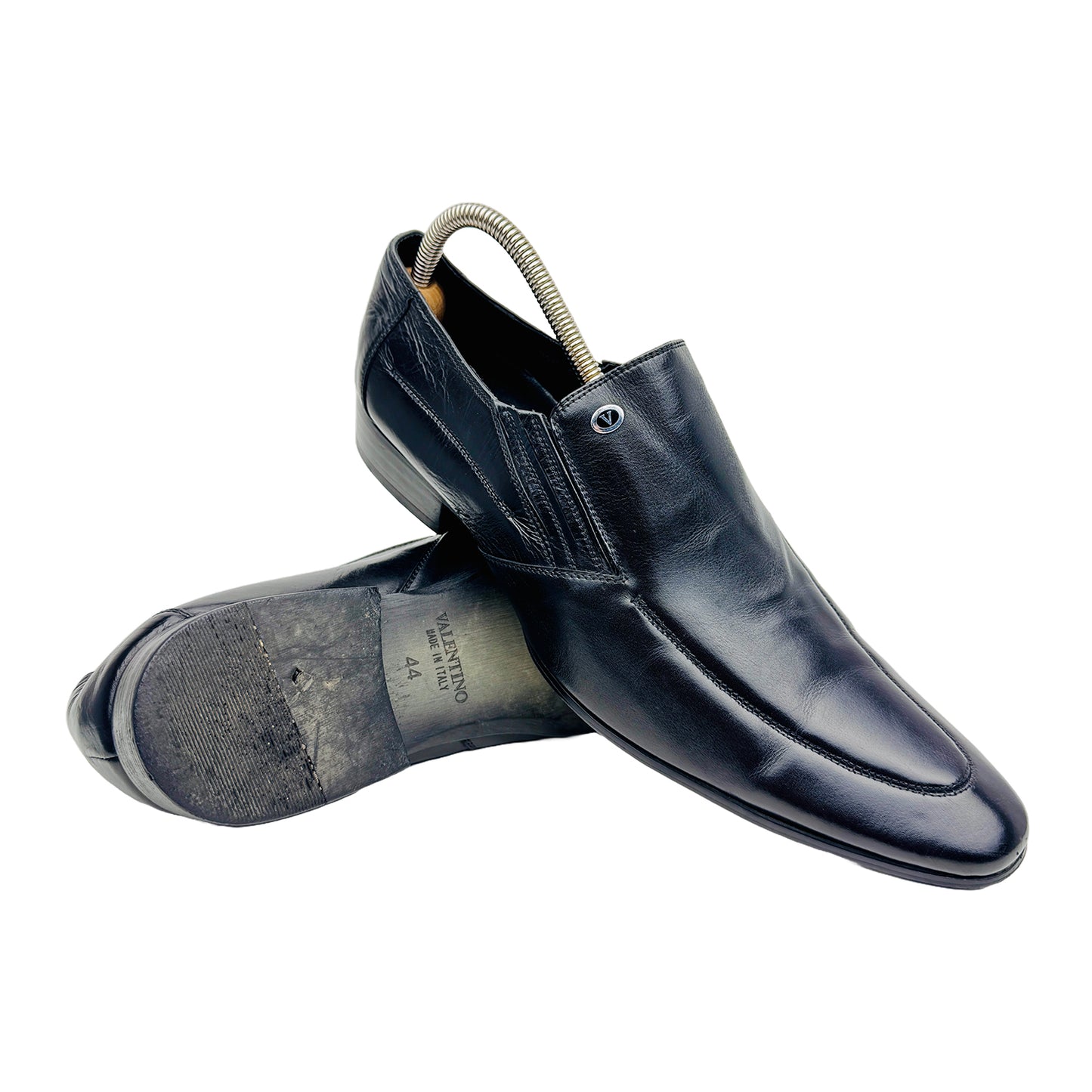Valentino Men's Black Leather Dress Shoes (Size 44)