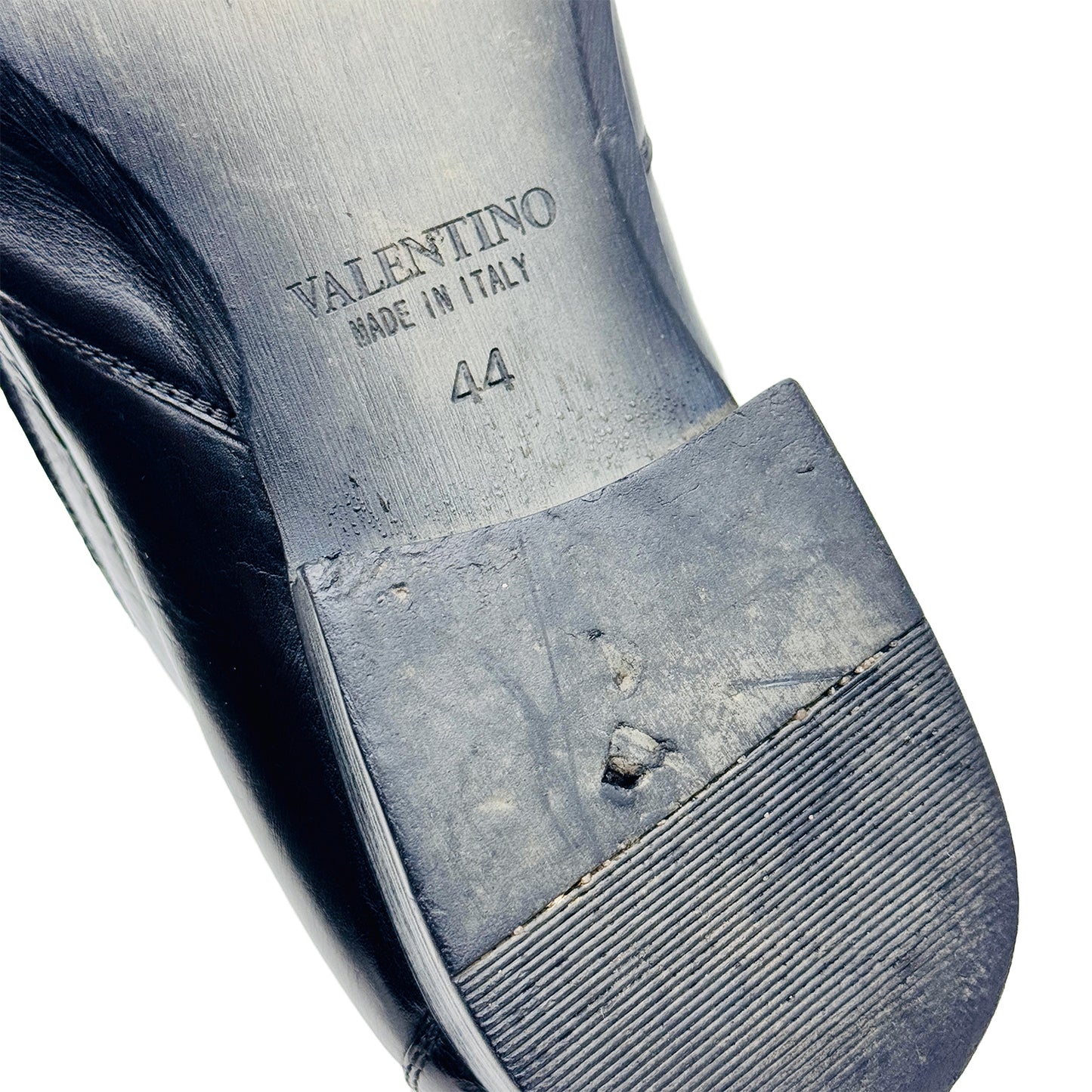 Valentino Men's Black Leather Dress Shoes (Size 44)