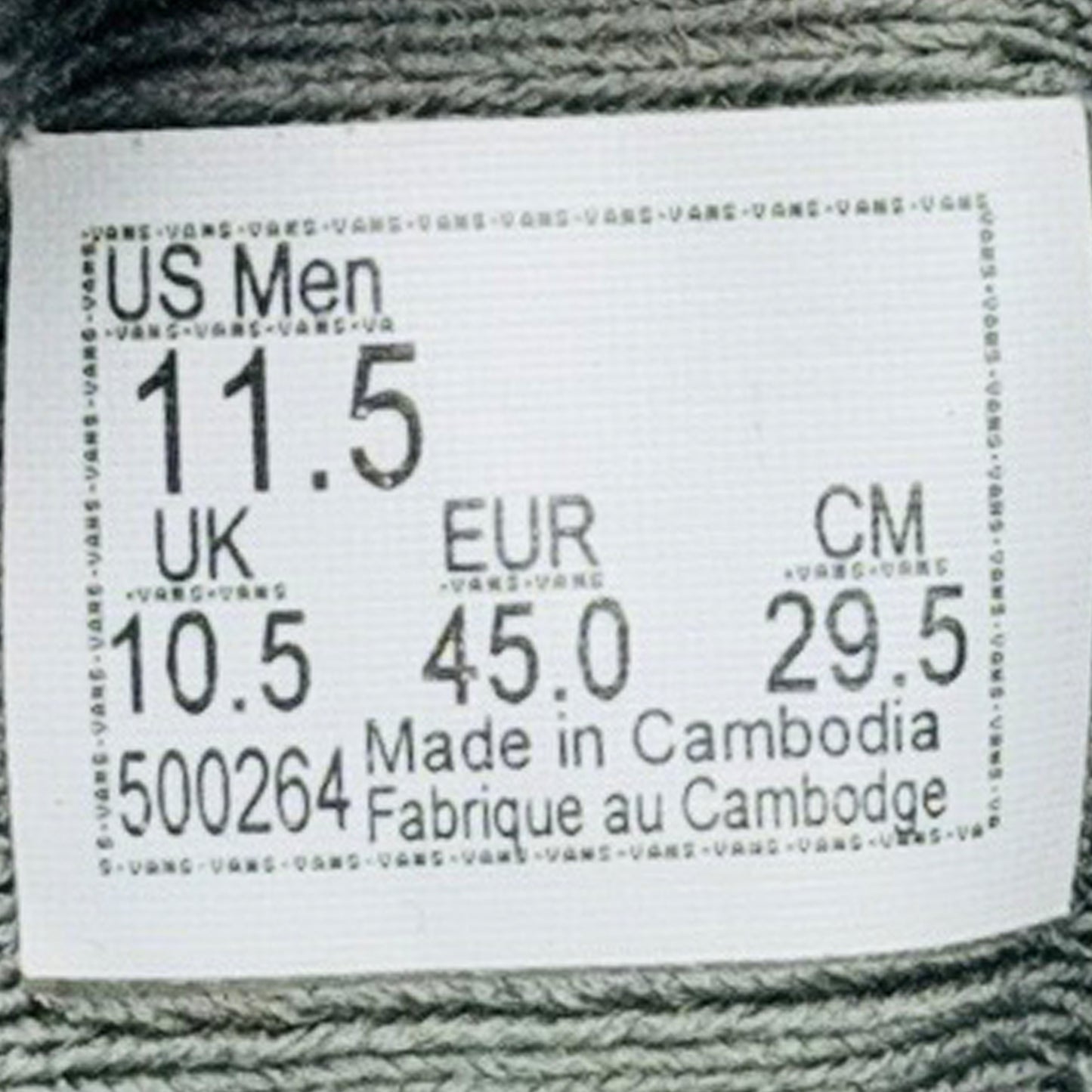 Vans Comfy Cush Era Gray Shoes (Size 45) - 500264
