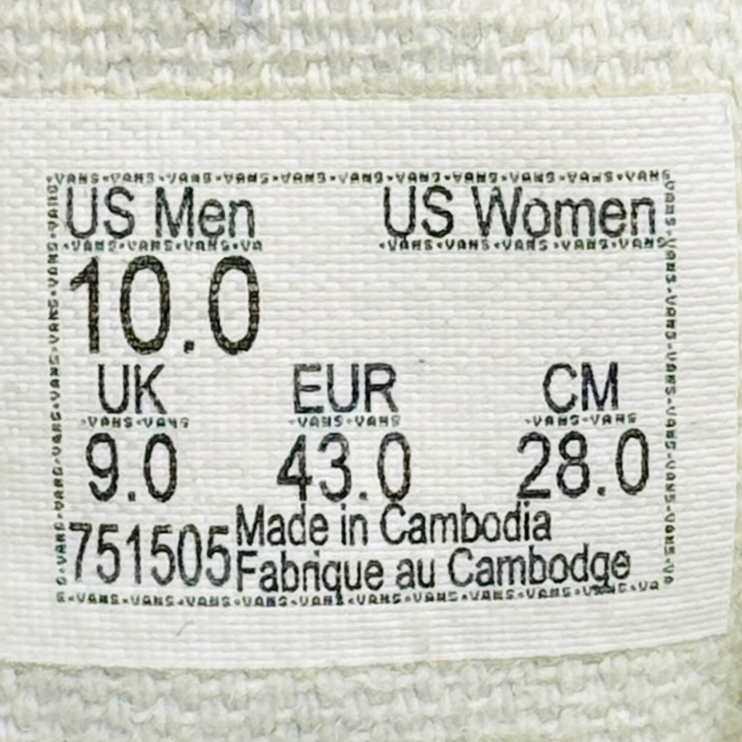 Vans Old Skool Low Top Blue Shoes (Size 43) - 751505