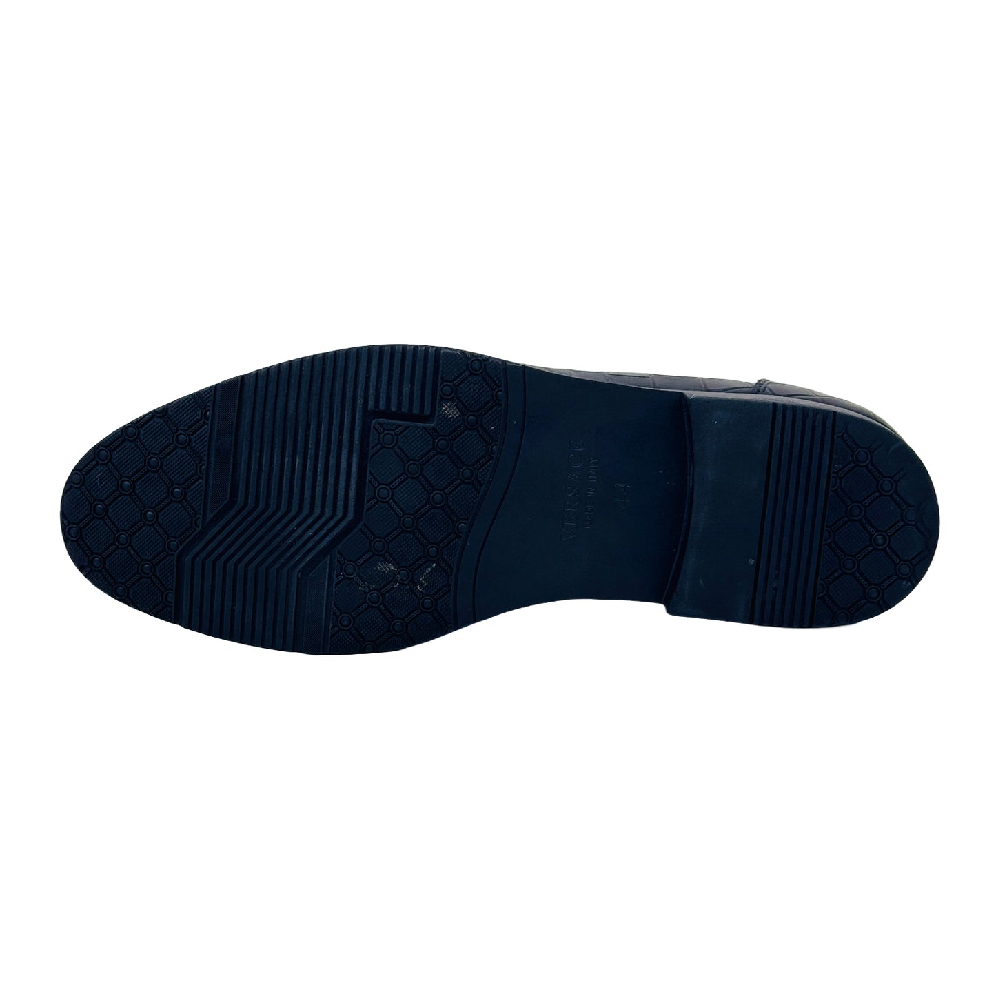 Versace Crocodile Black Leather Loafer Shoes (Size 43.5/44)