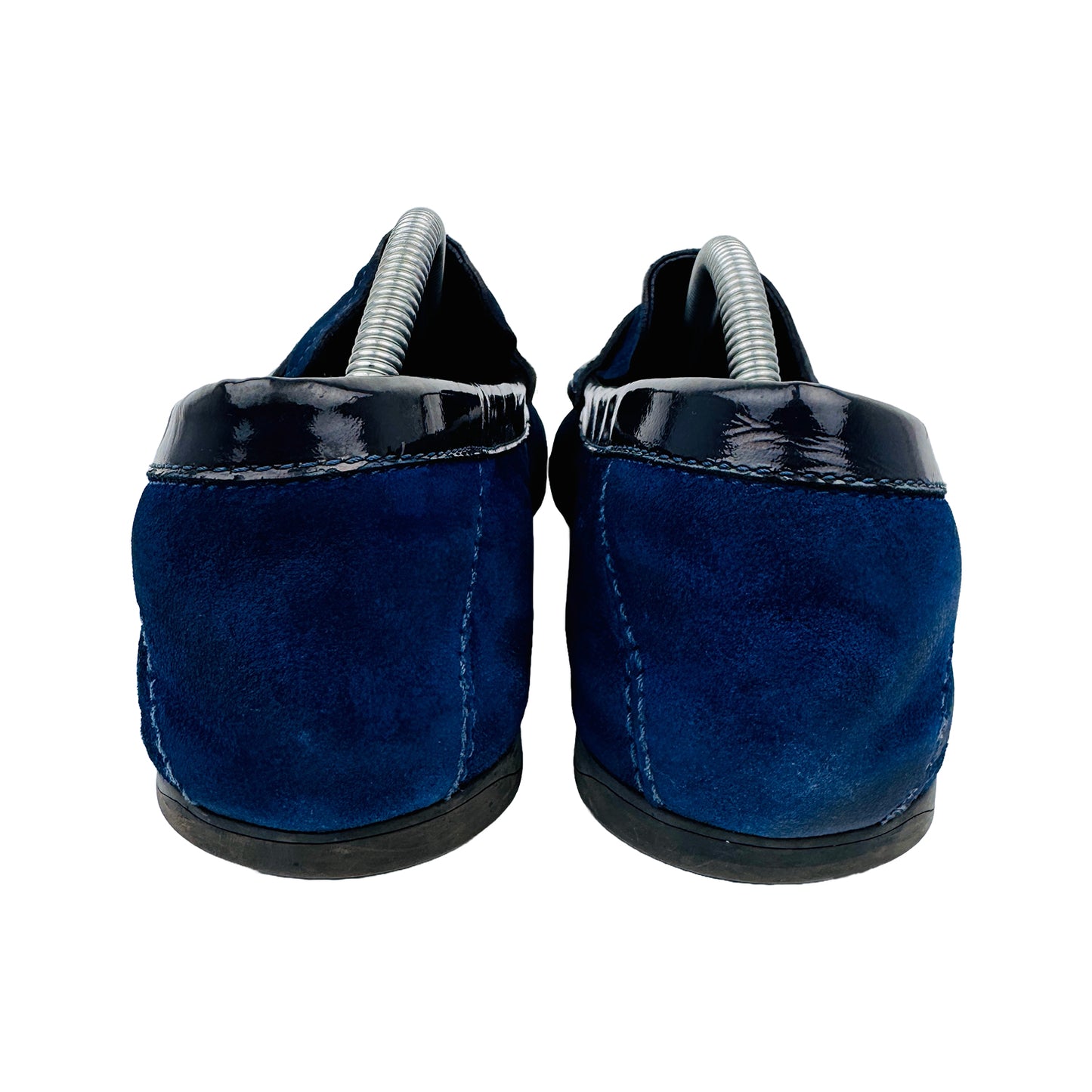 Versace Driver Wsilvertone Medusa Head Blue Shoes (Size 44)