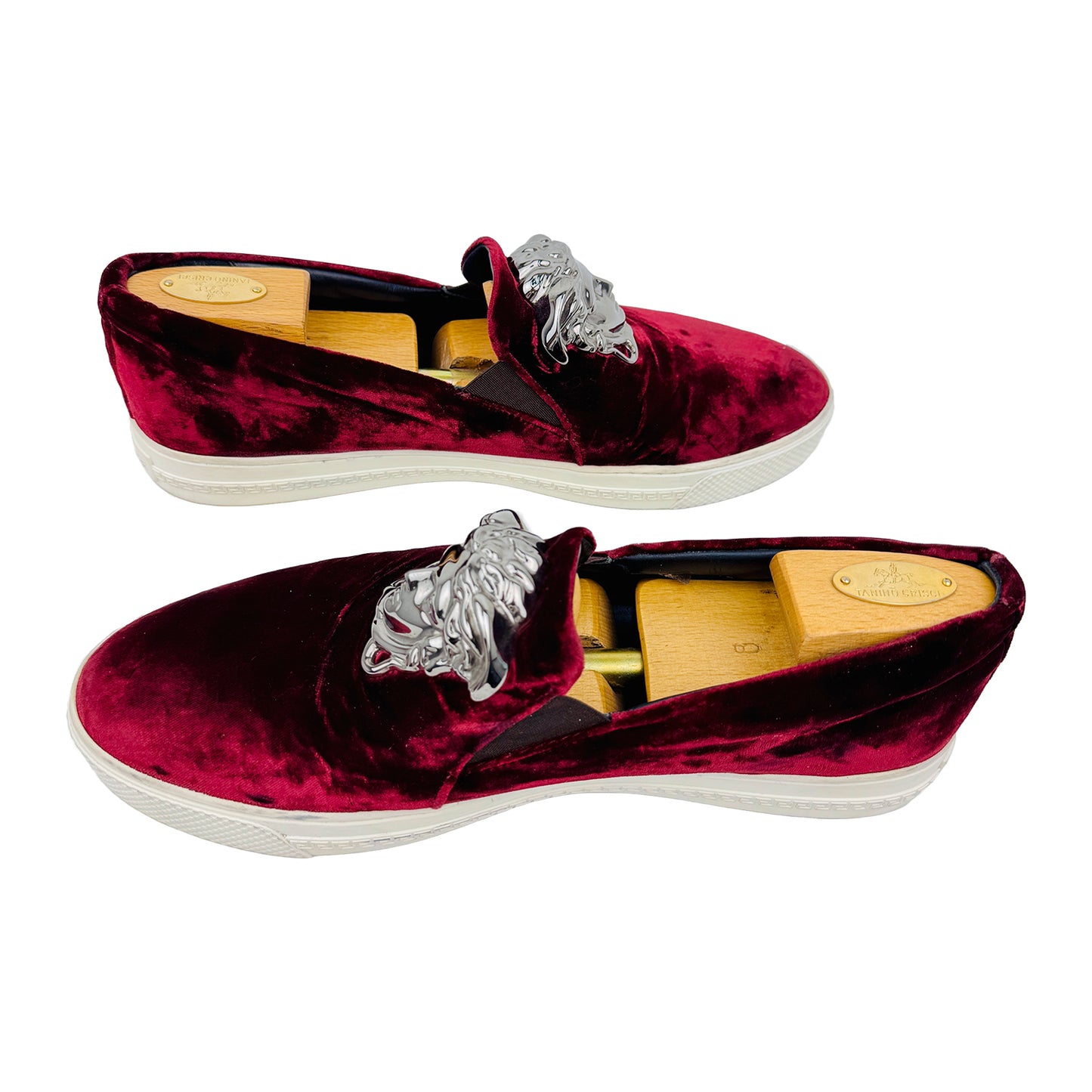 Versace Medusa Velvet Slip On Shoes (Size 43/43.5)